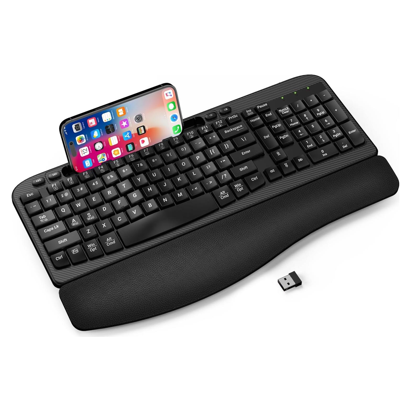 Teclado Inalámbrico Ergonómico EAYBLLY con Reposamuñecas