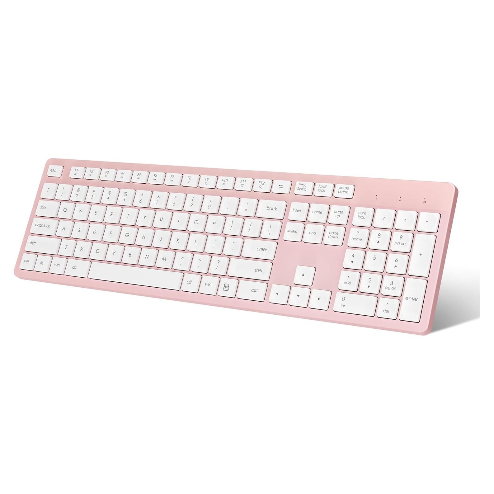 Teclado Inalámbrico LeadsaiL Rosa Ergonómico 2.4GHz