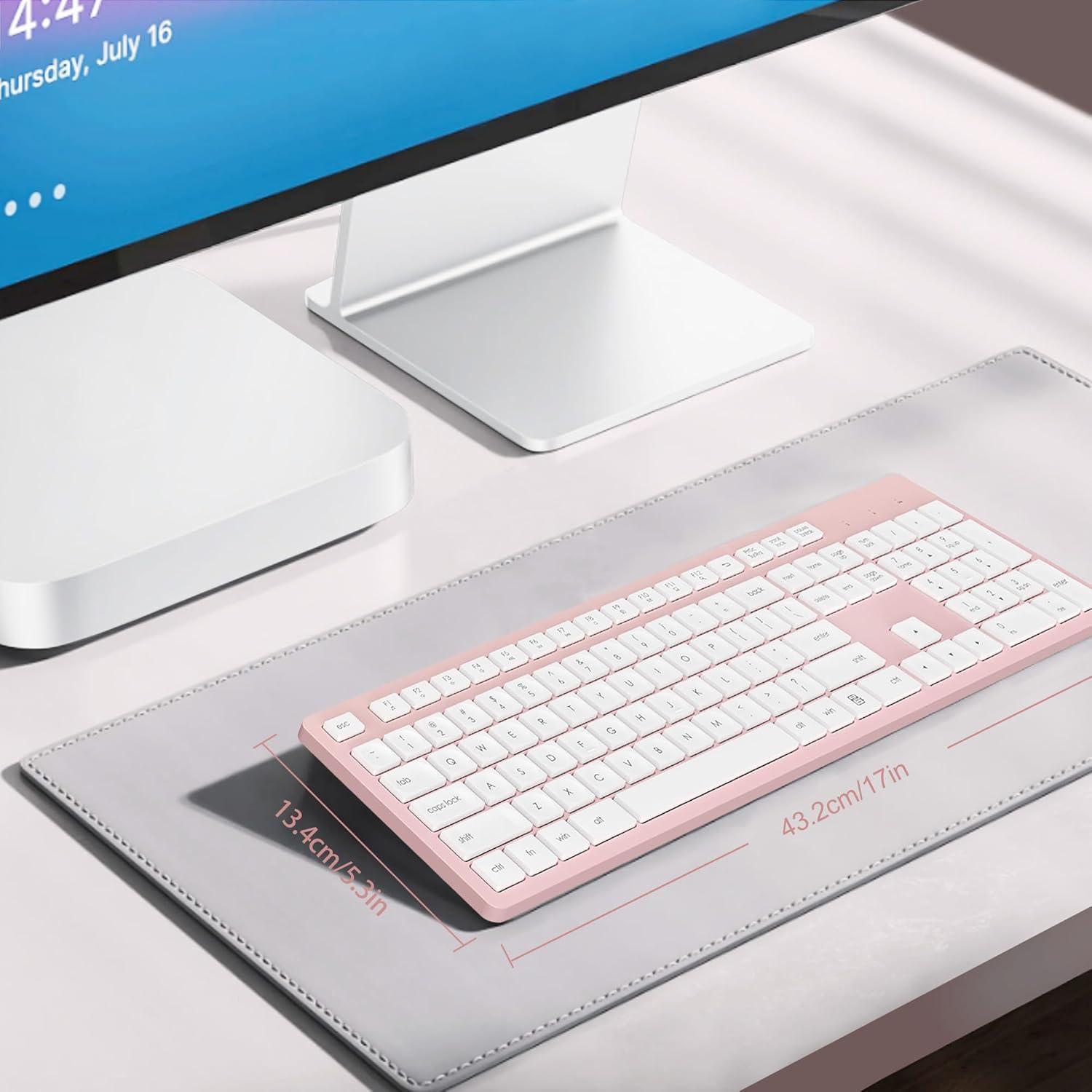 Teclado Inalámbrico LeadsaiL Rosa Ergonómico 2.4GHz