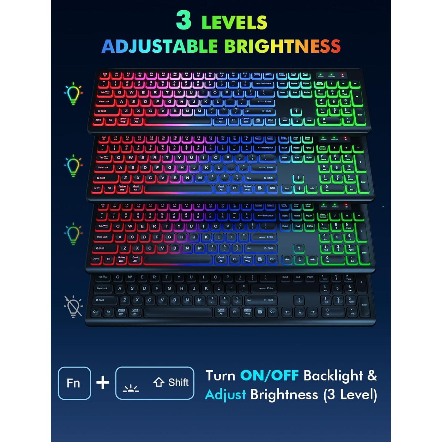Combo Teclado y Ratón Inalámbrico Trueque RGB Recargable
