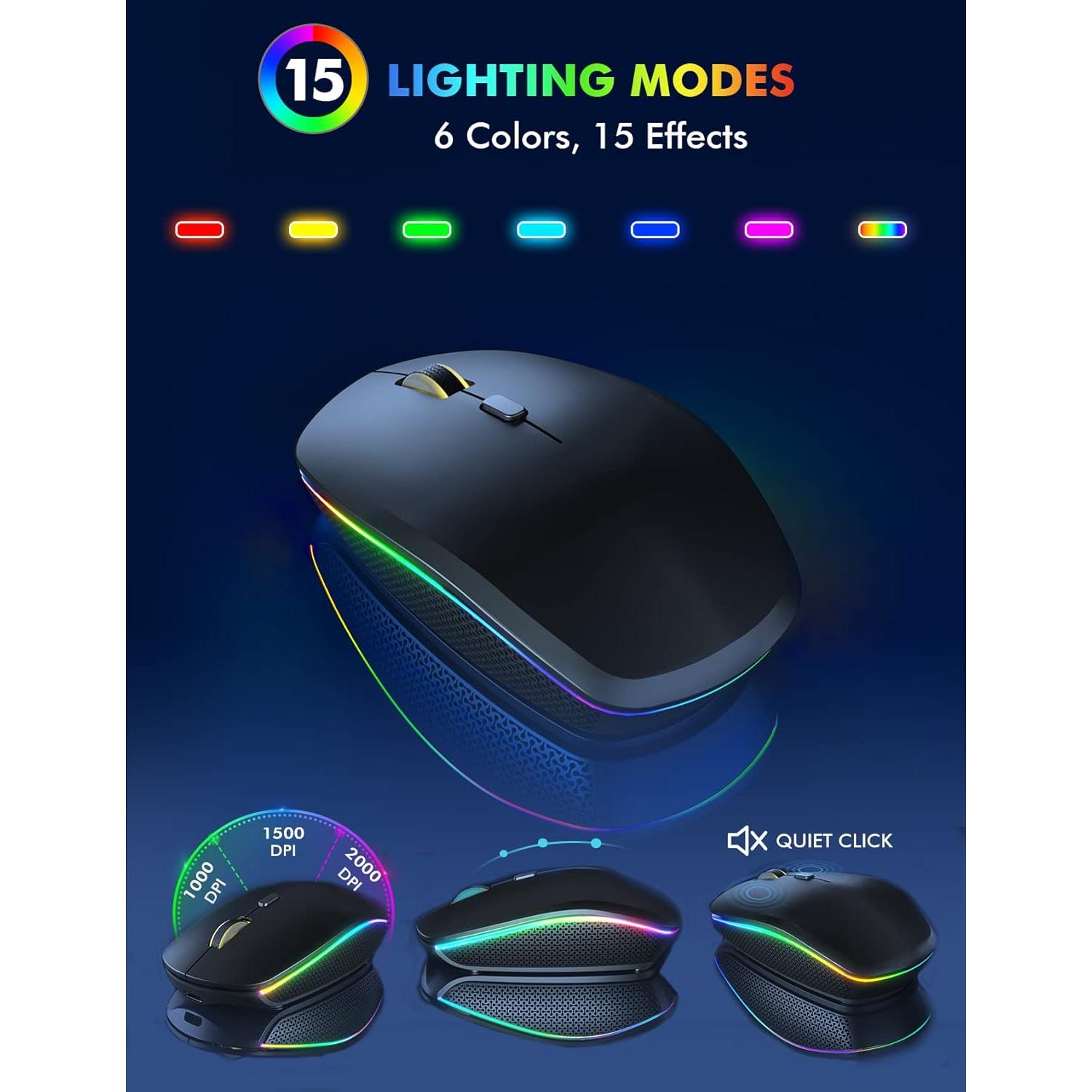 Combo Teclado y Ratón Inalámbrico Trueque RGB Recargable