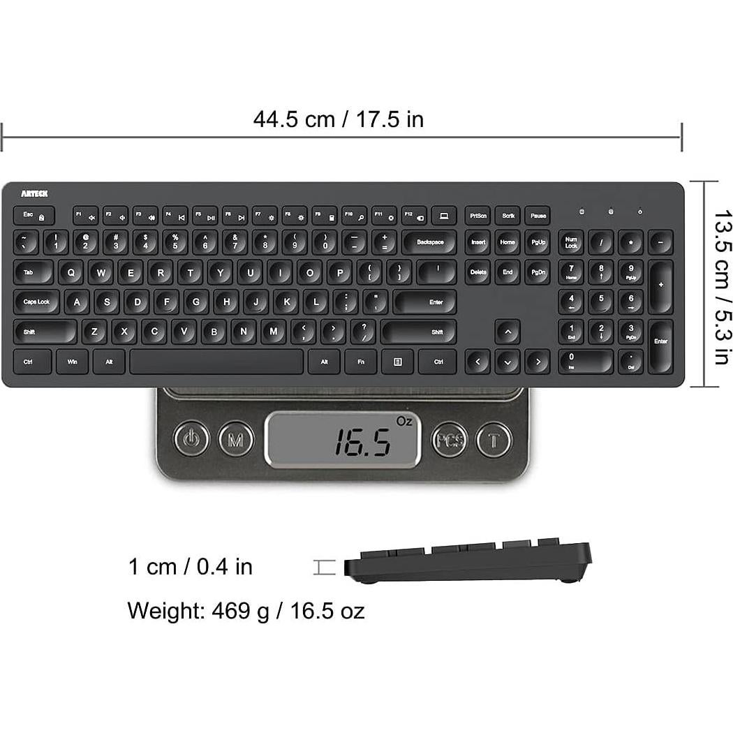 Teclado Inalámbrico Arteck K730 Ultra Delgado con Teclado Numérico