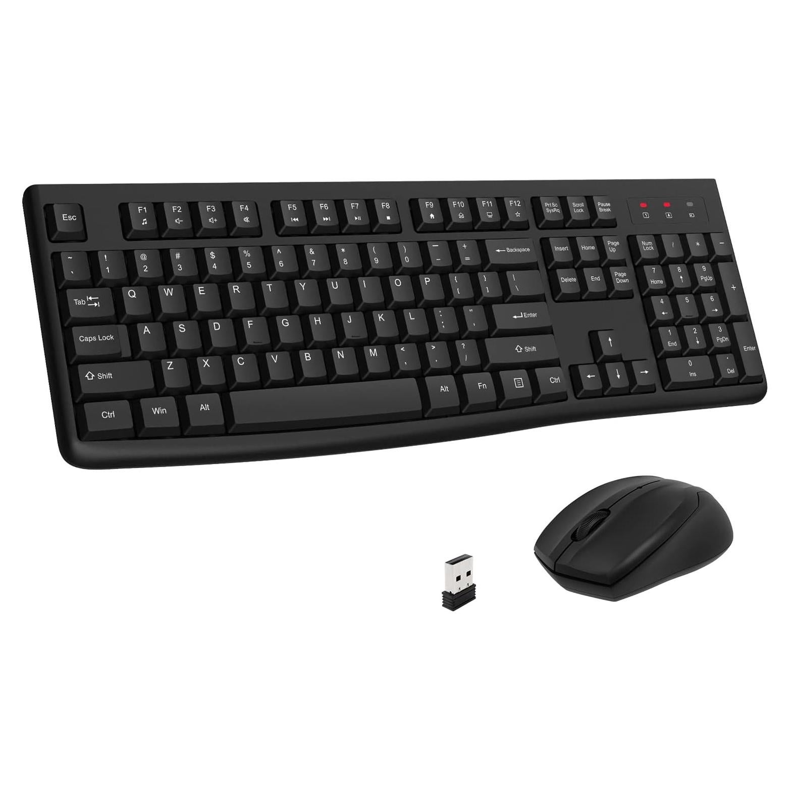 Combo Teclado y Ratón Inalámbricos EDJO Negro 2.4GHz USB