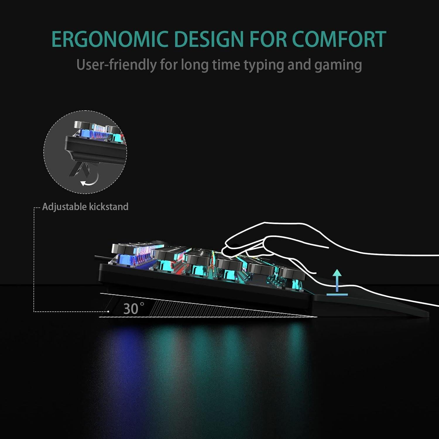 Teclado Mecánico AULA F2088 USB Retroiluminado LED 1,02kg