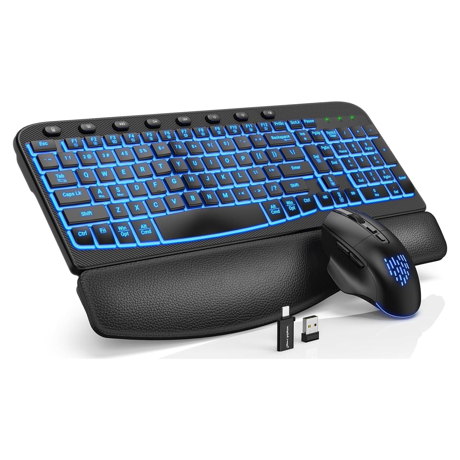 Combo Teclado y Ratón Inalámbrico Ergonómico SABLUTE Negro