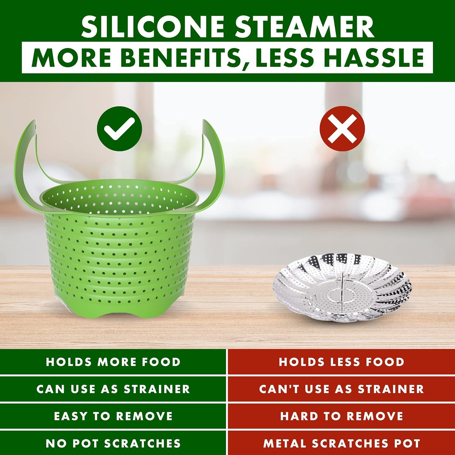 Cesta de Vapor Avokado 6QT Silicona Colapsable Verde