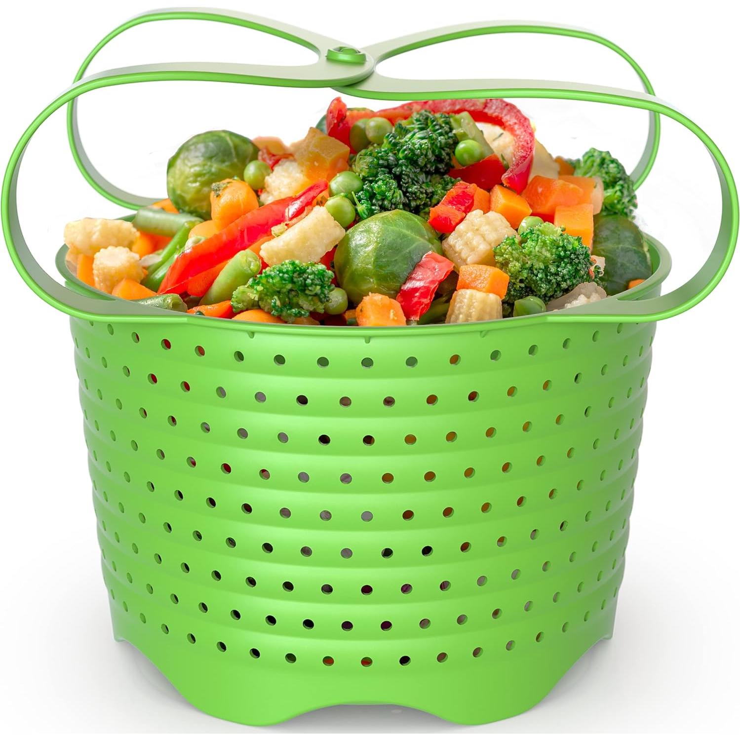 Cesta de Vapor Avokado 6QT Silicona Colapsable Verde