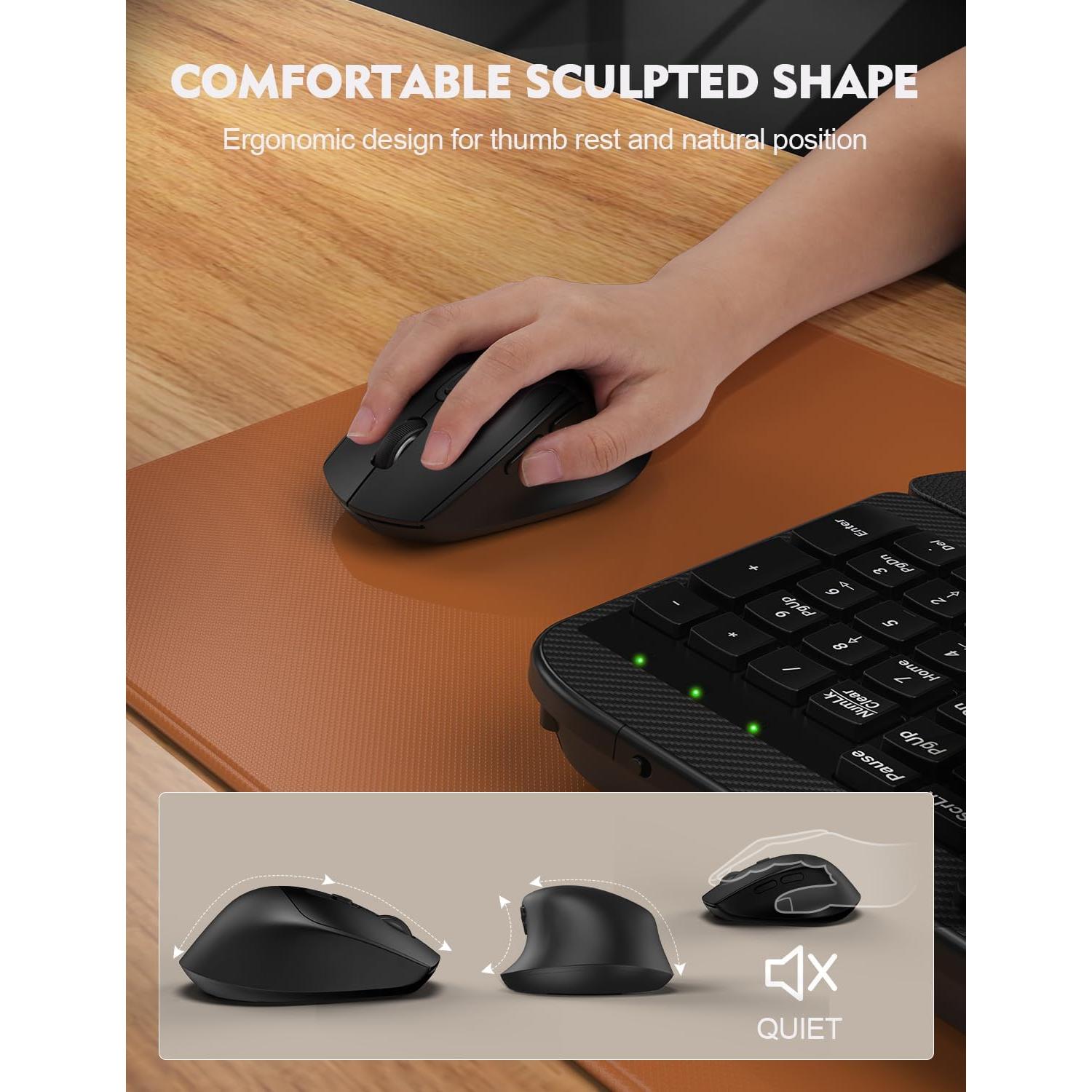 Combo Teclado y Ratón Inalámbrico EAYBLLY KG812-01 Ergonómico