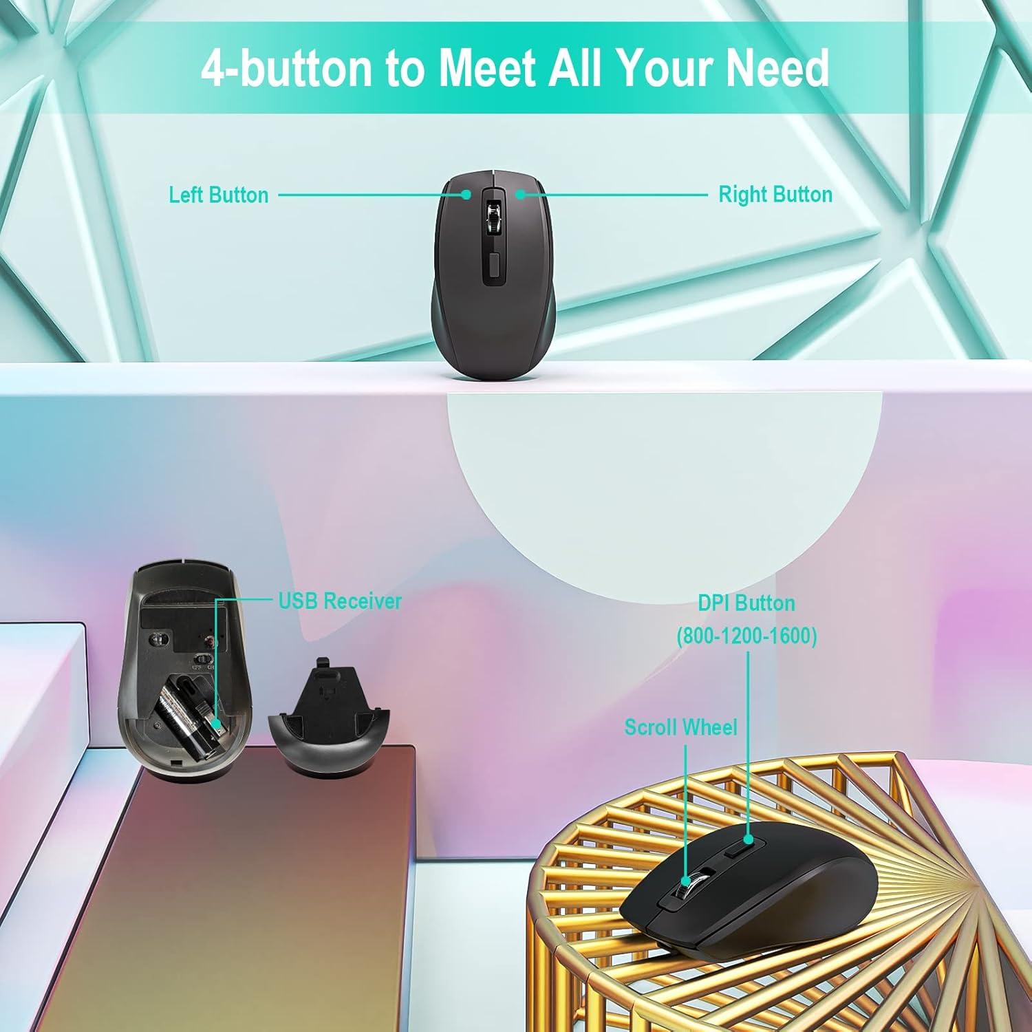 Combo Teclado y Ratón Inalámbrico EarlyLit CK230G Negro