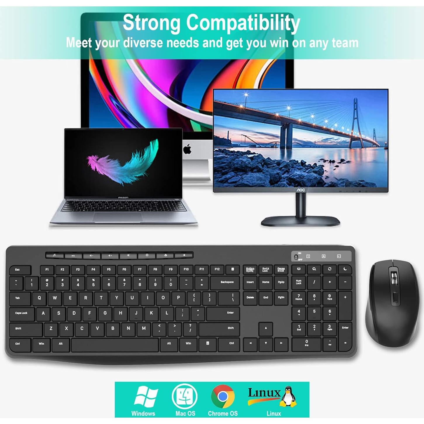 Combo Teclado y Ratón Inalámbrico EarlyLit CK230G Negro