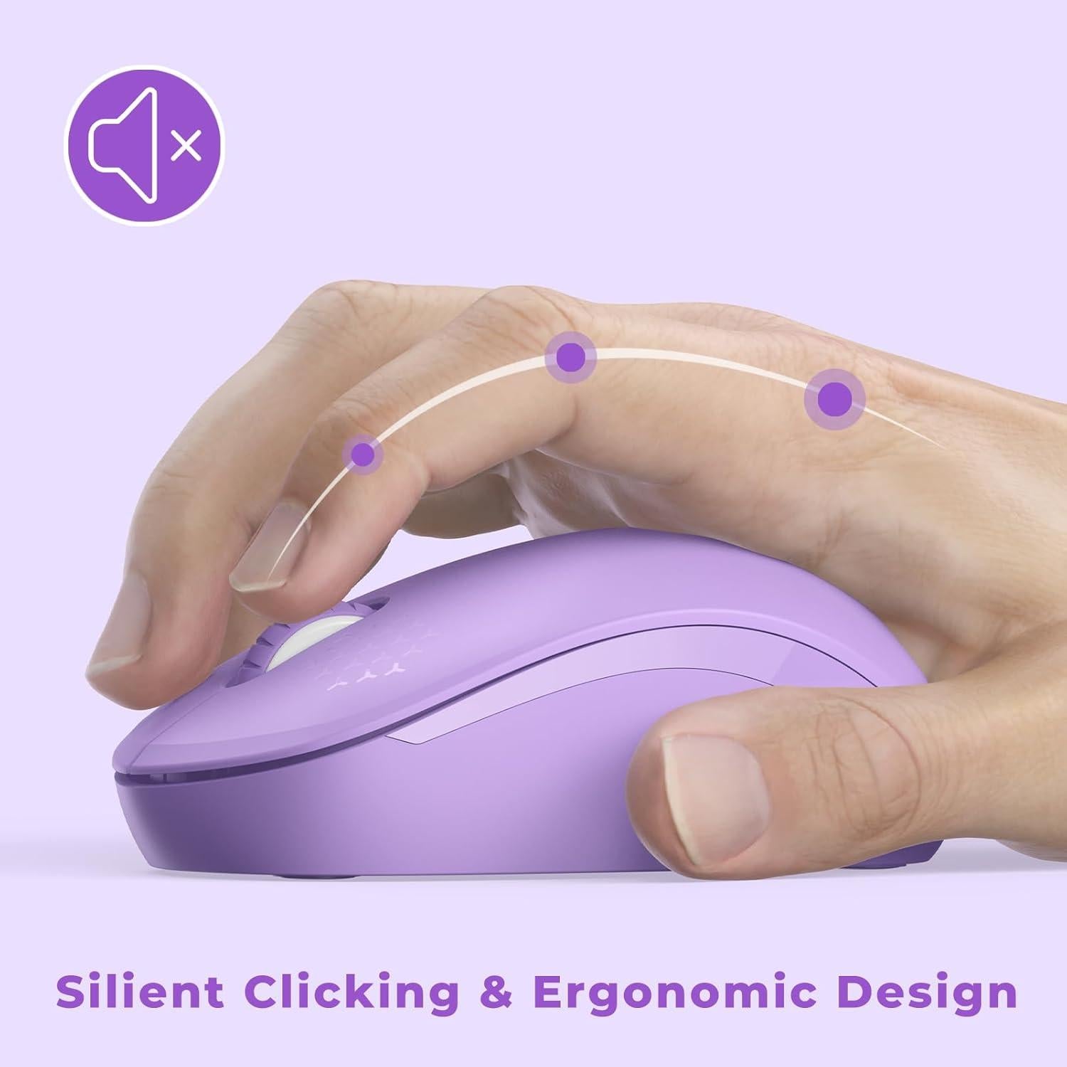 Combo Teclado y Ratón Inalámbrico seenda 2.4G USB Púrpura