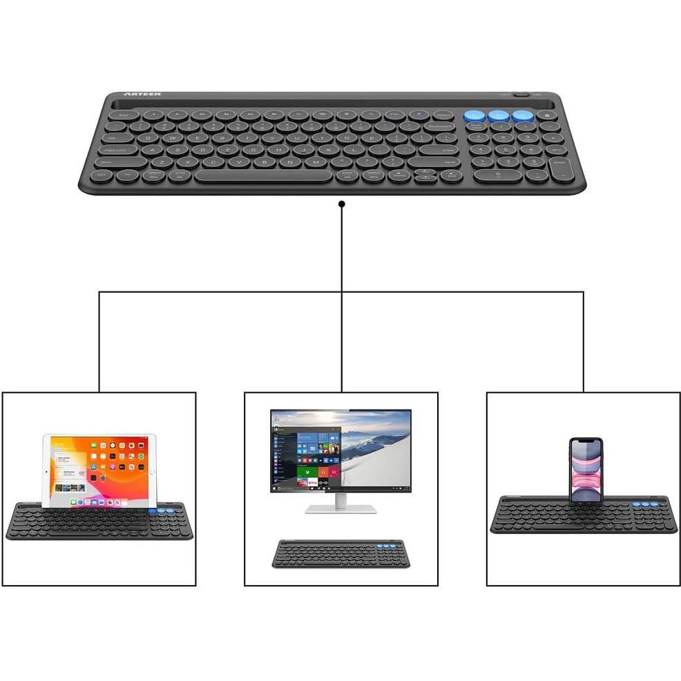 Teclado Inalámbrico Bluetooth Arteck con Soporte Integrado