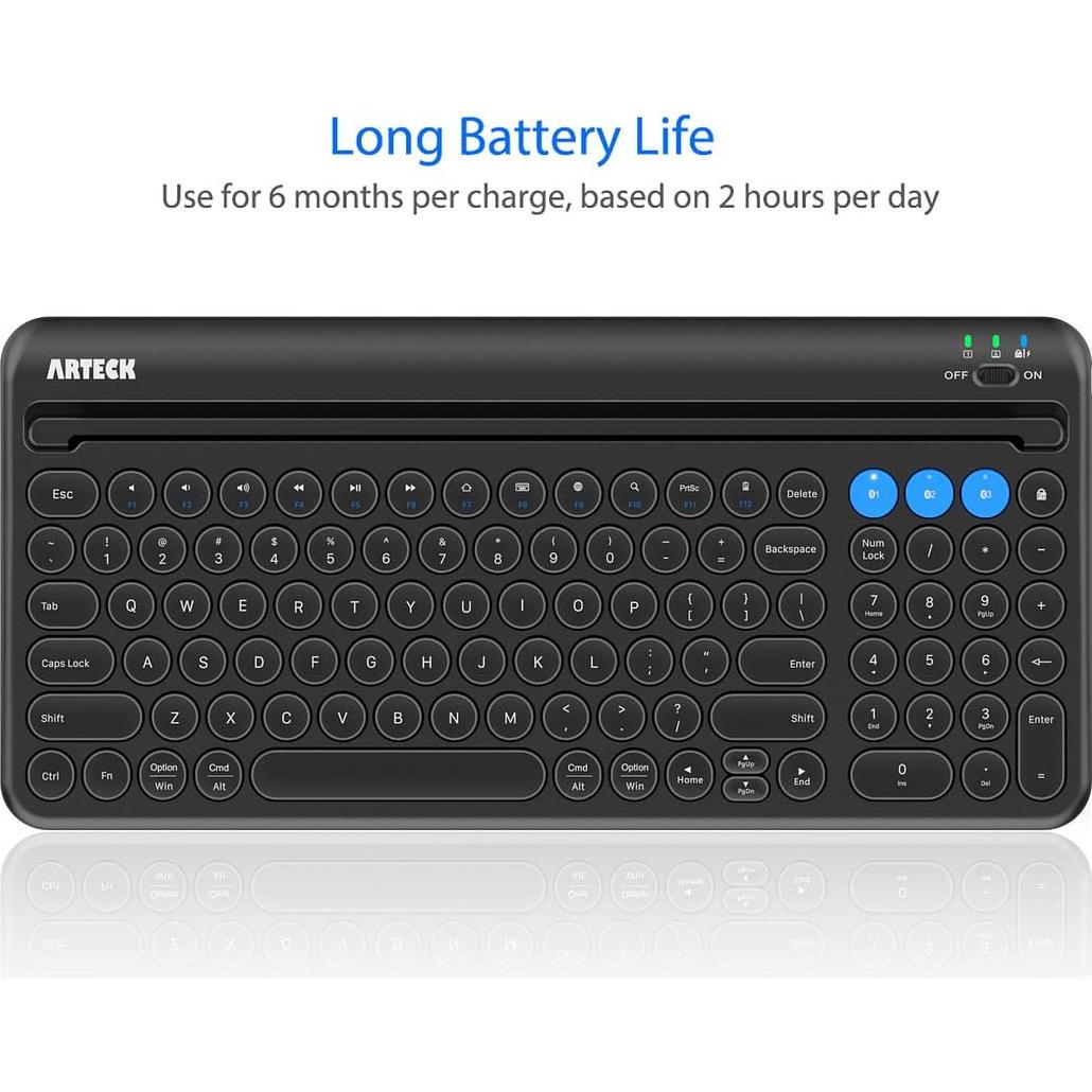 Teclado Inalámbrico Bluetooth Arteck con Soporte Integrado