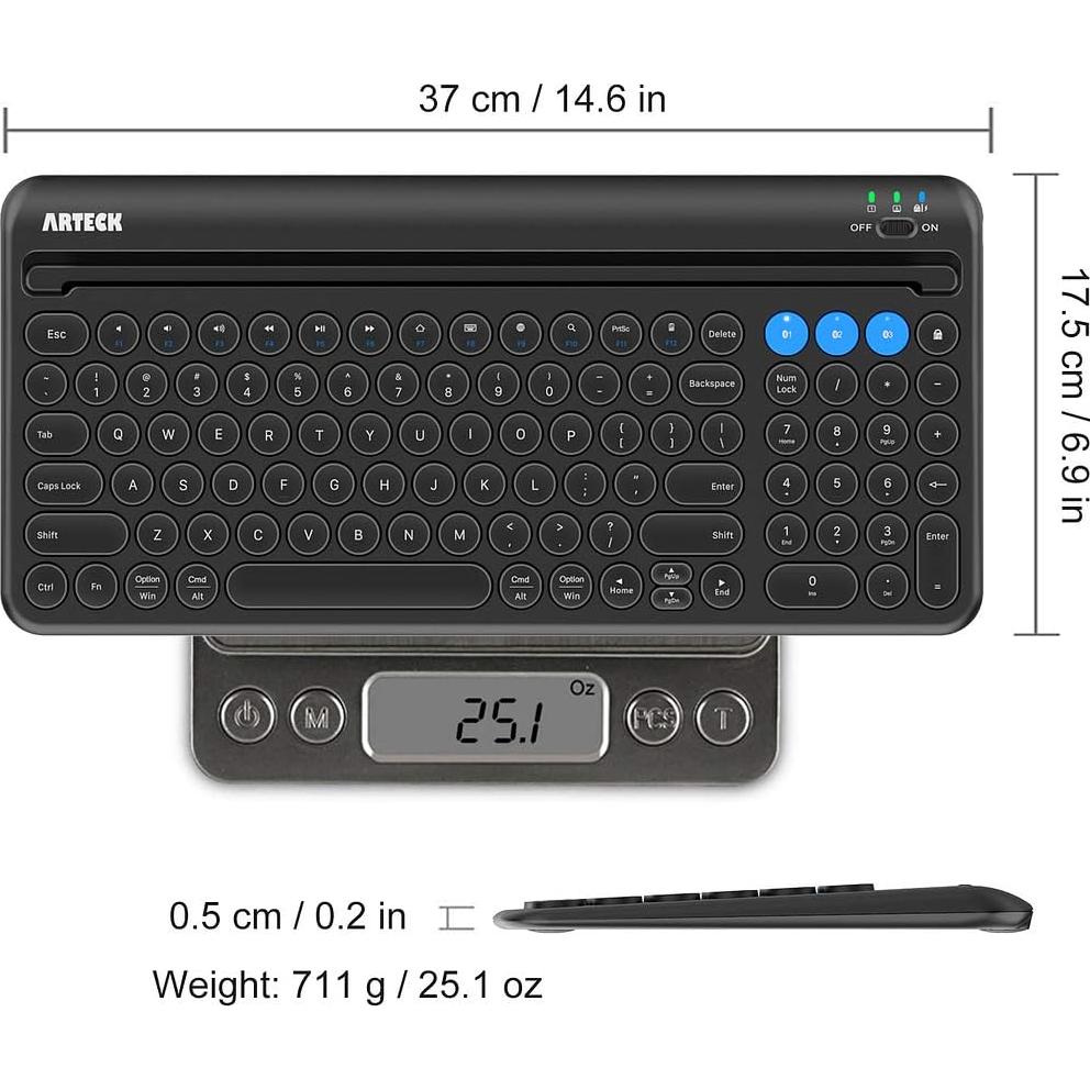 Teclado Inalámbrico Bluetooth Arteck con Soporte Integrado