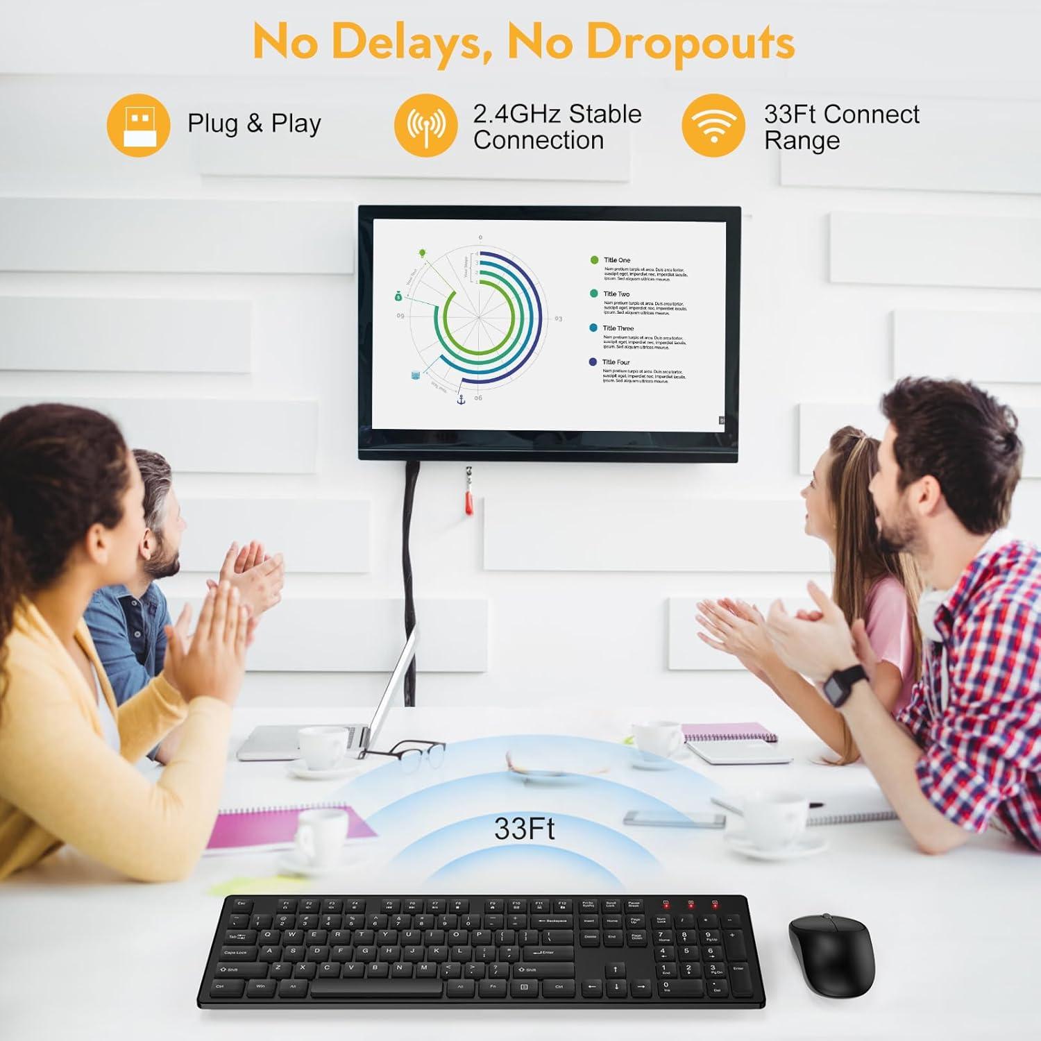 Combo Teclado y Ratón Inalámbricos Trueque Negro 2.4GHz