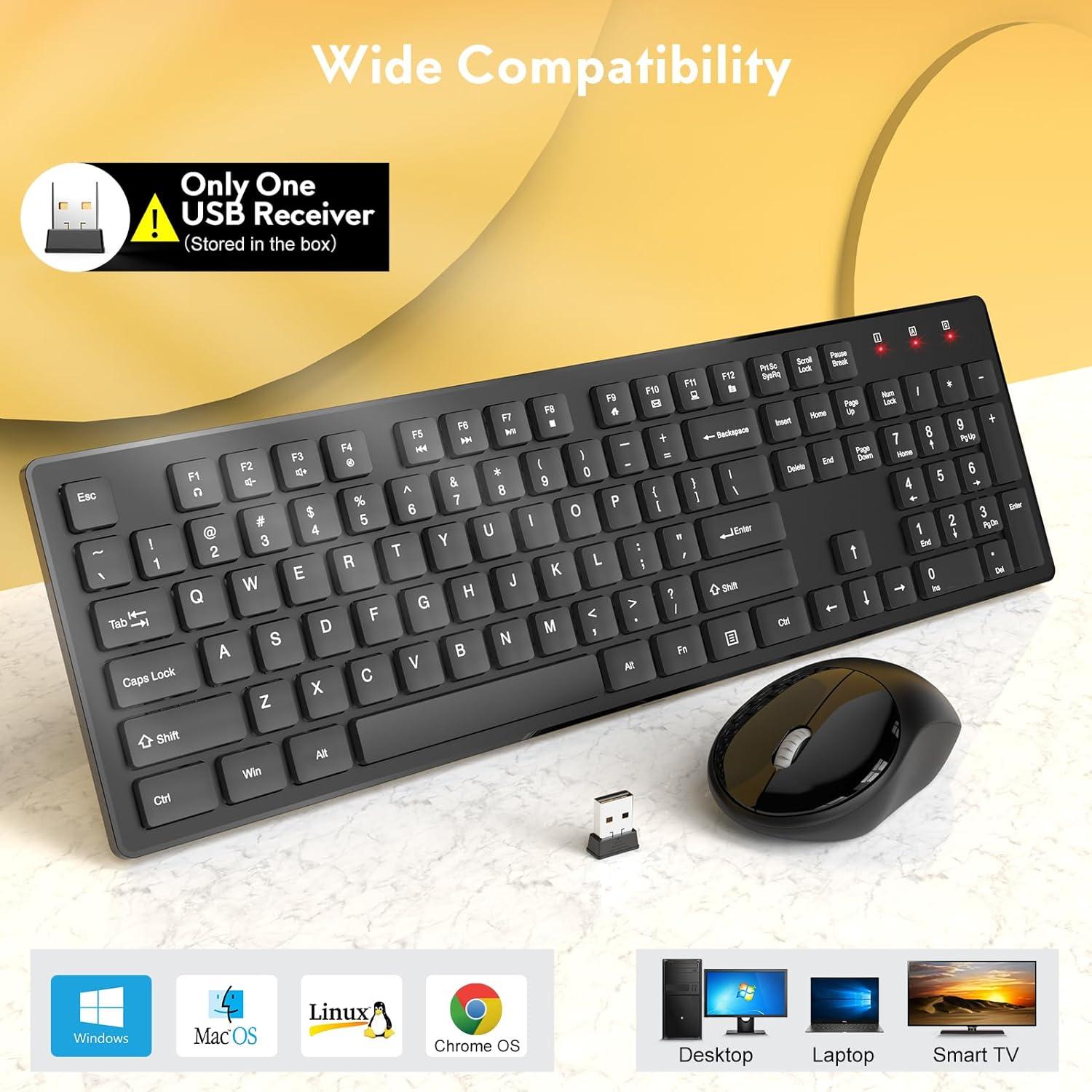 Combo Teclado y Ratón Inalámbricos Trueque Negro 2.4GHz