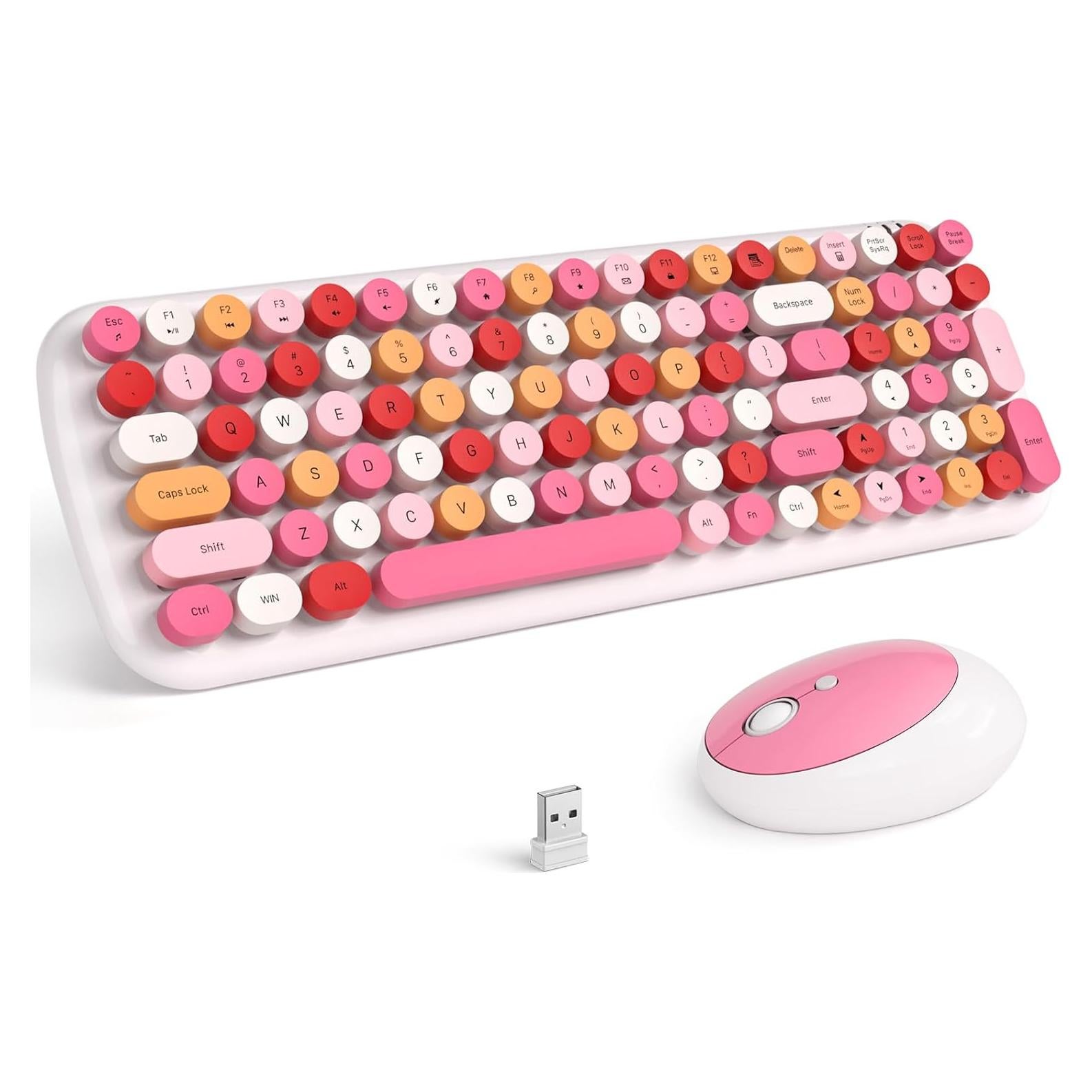 Teclado y Ratón Inalámbricos MOFII Estilo Vintage Blanco