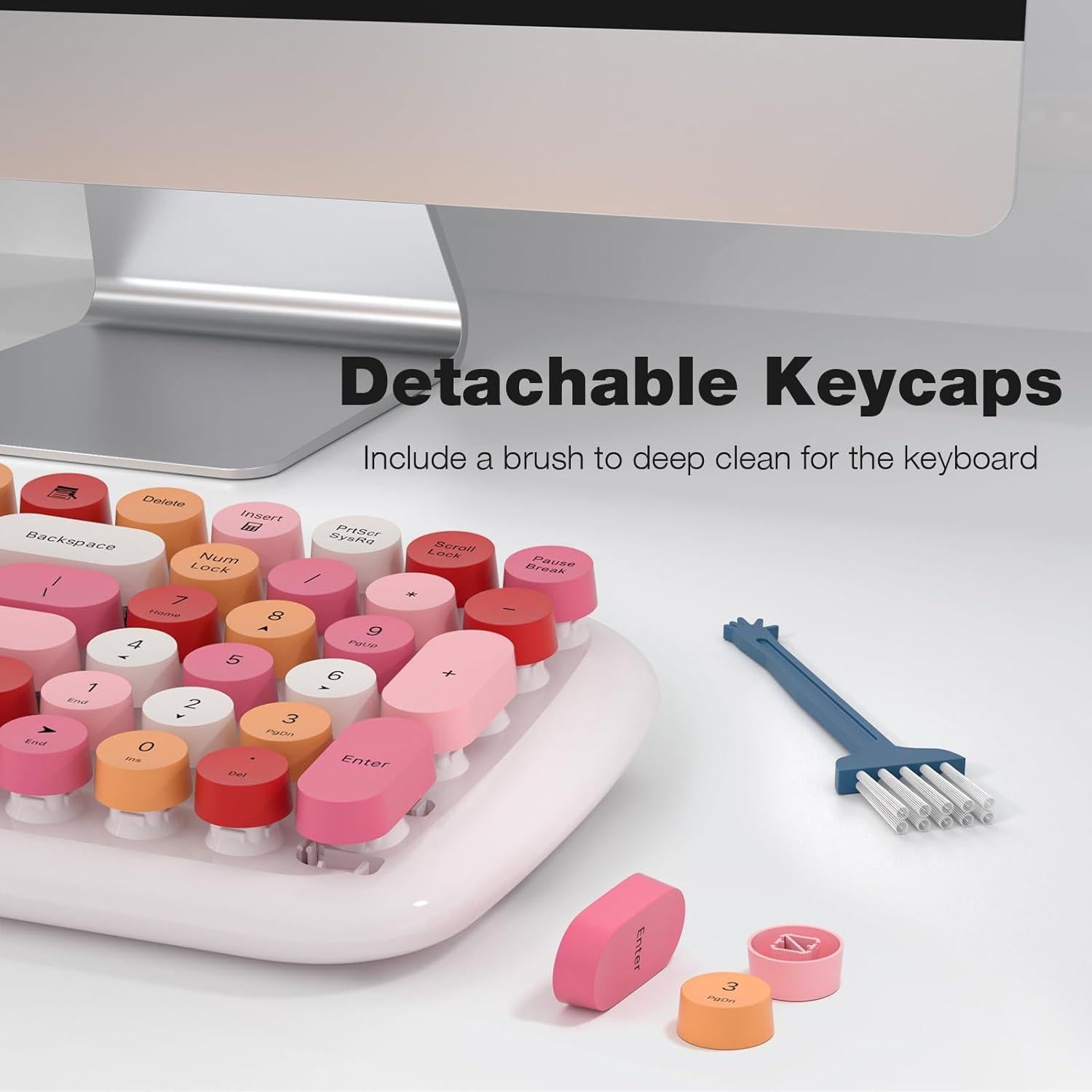 Teclado y Ratón Inalámbricos MOFII Estilo Vintage Blanco