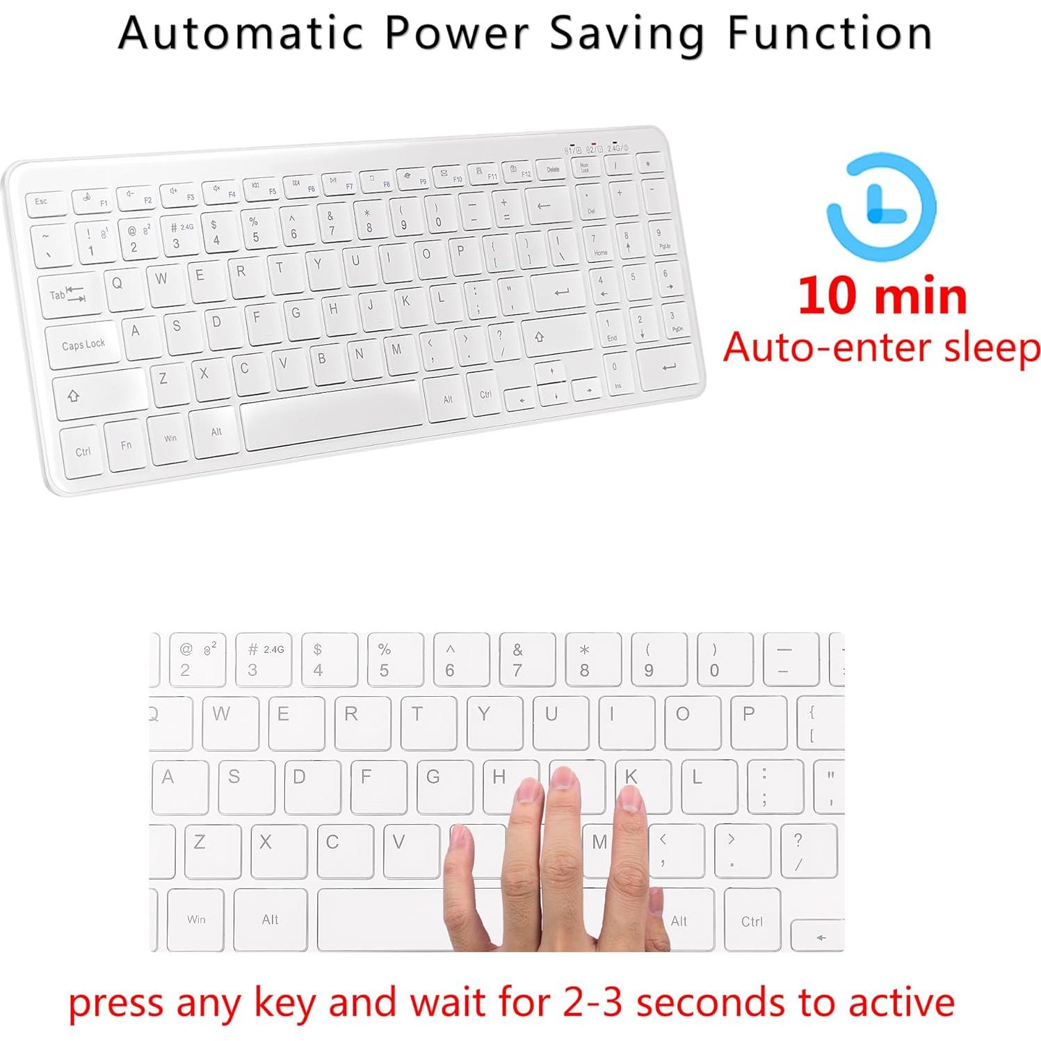 Teclado Bluetooth Inalámbrico Awaygerous Slim Blanco