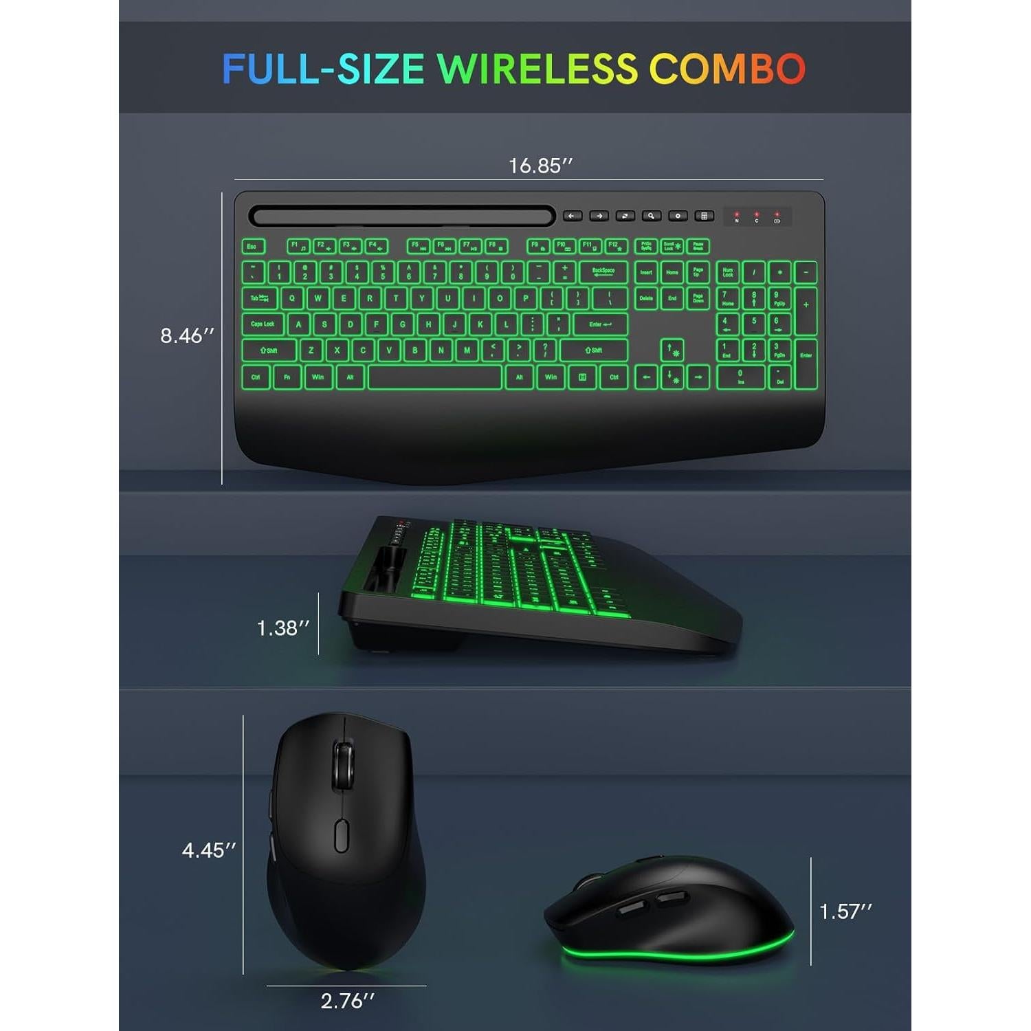 Combo Teclado y Ratón Inalámbrico Trueque RGB Ergonómico