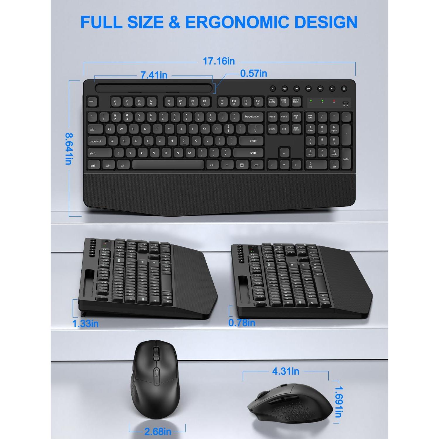 Combo Teclado y Ratón Inalámbrico EDJO MK525 Ergonómico