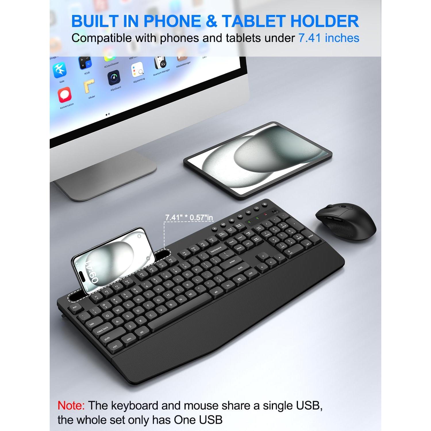 Combo Teclado y Ratón Inalámbrico EDJO MK525 Ergonómico