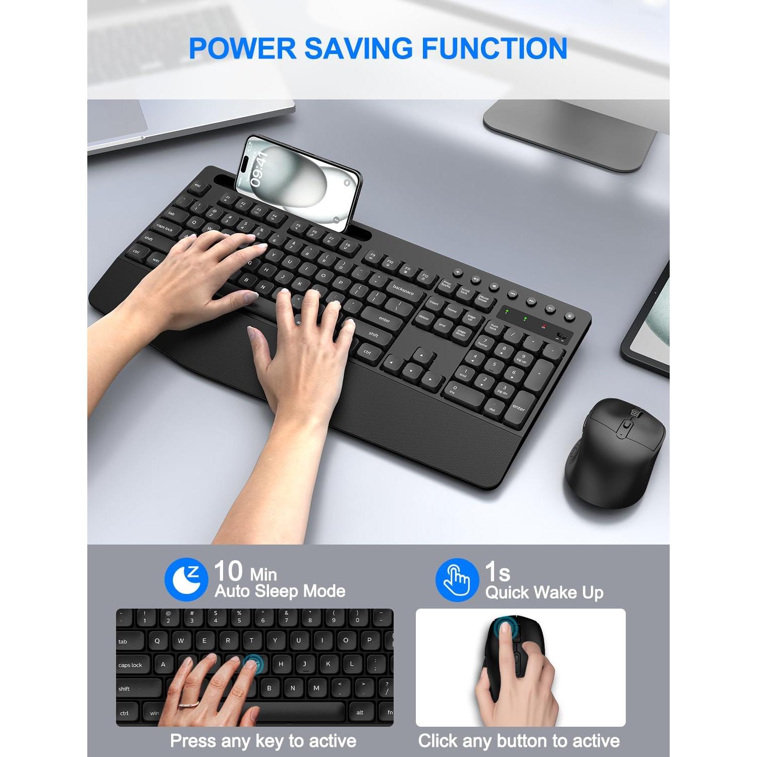 Combo Teclado y Ratón Inalámbrico EDJO MK525 Ergonómico