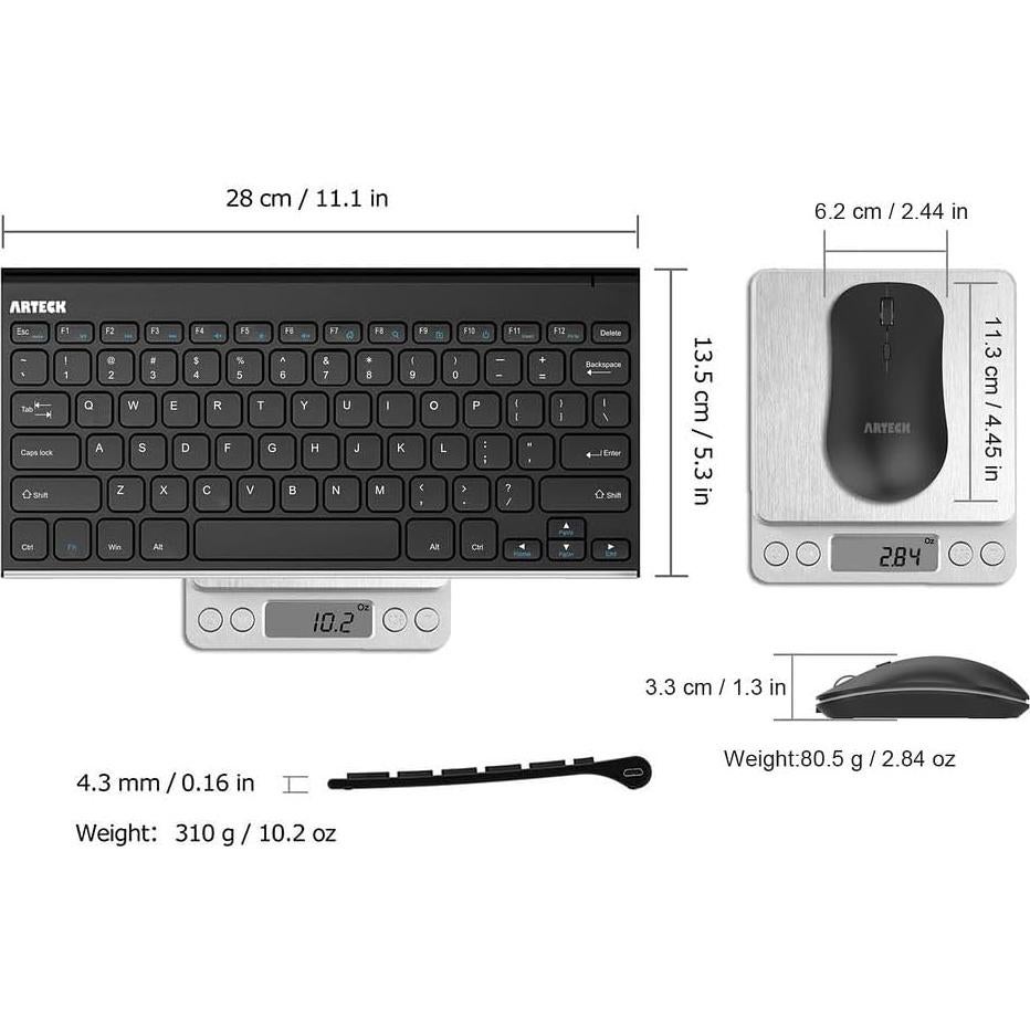 Teclado y Ratón Inalámbricos Arteck HW086/MW162 Ergonómico
