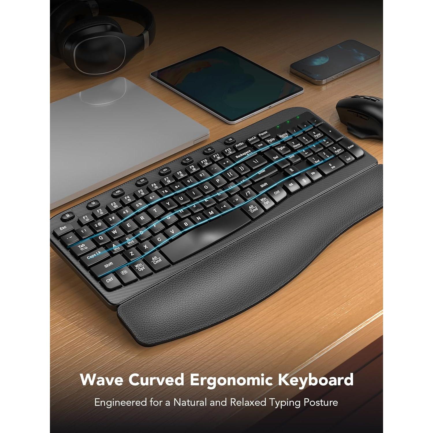 Combo Teclado y Ratón Inalámbrico SABLUTE Ergonómico