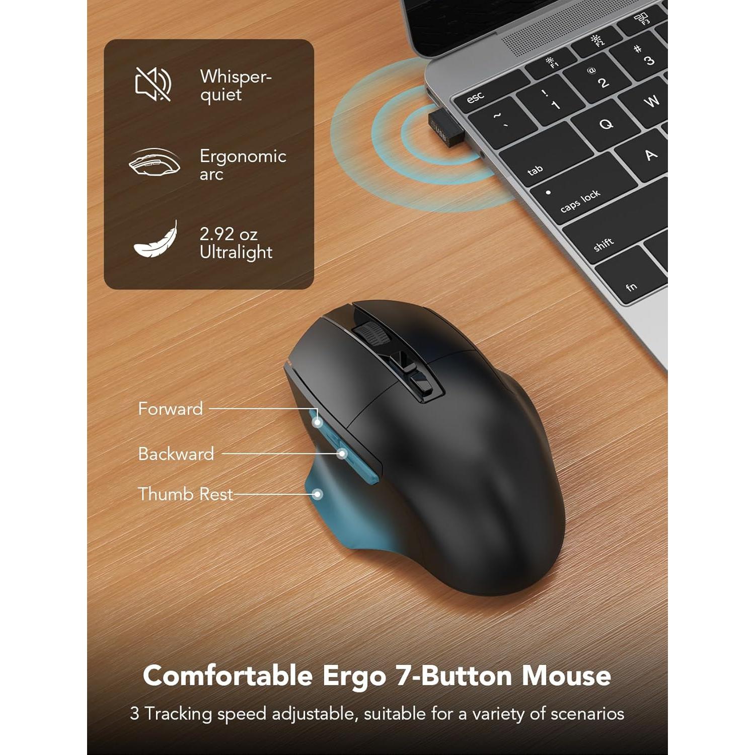 Combo Teclado y Ratón Inalámbrico SABLUTE Ergonómico