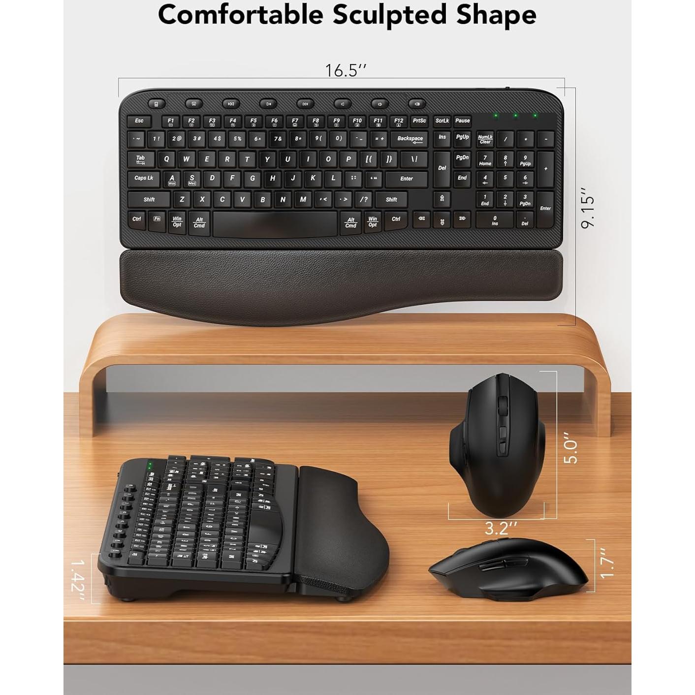Combo Teclado y Ratón Inalámbrico SABLUTE Ergonómico