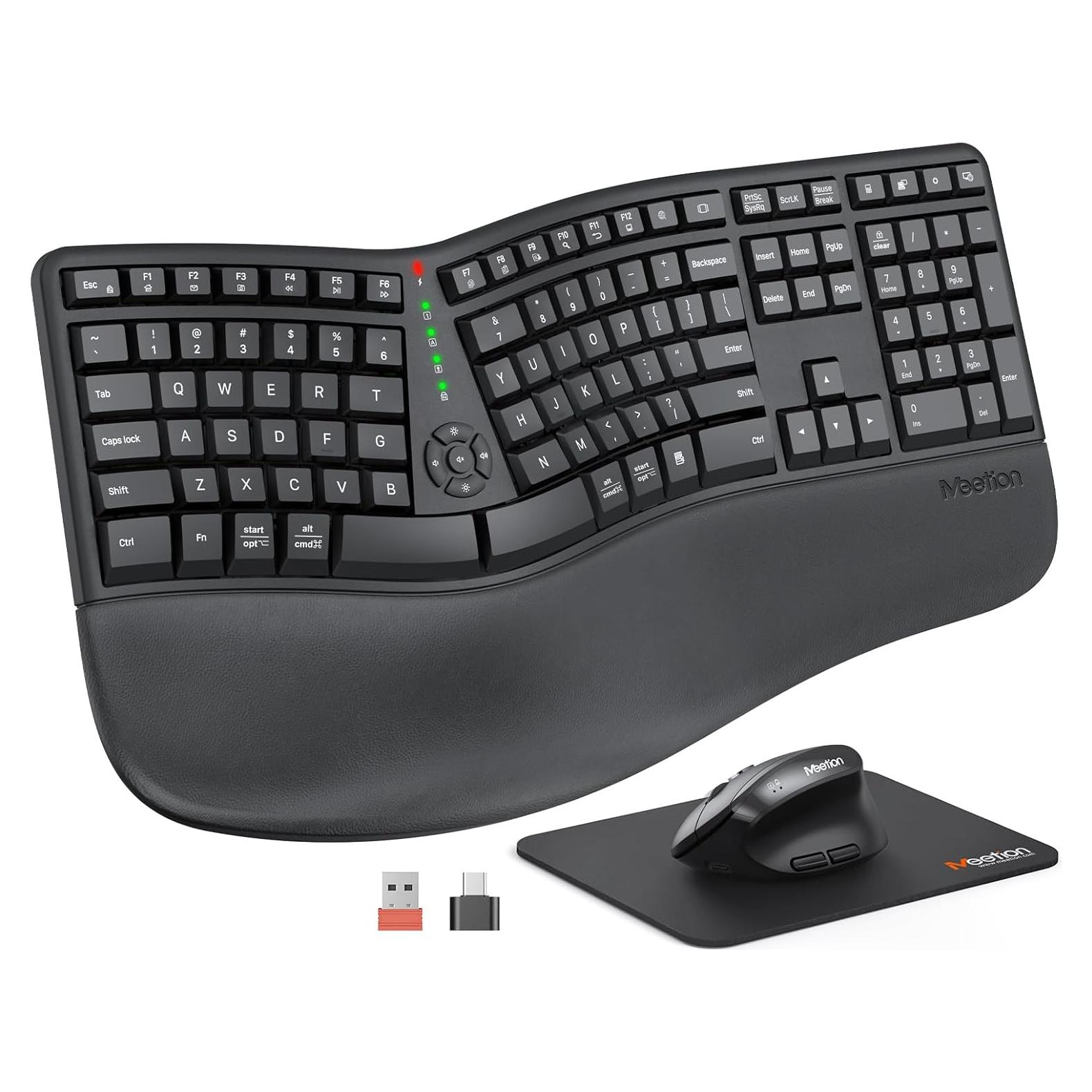 Teclado y Ratón Inalámbrico Ergonomico Meetion DirectorC