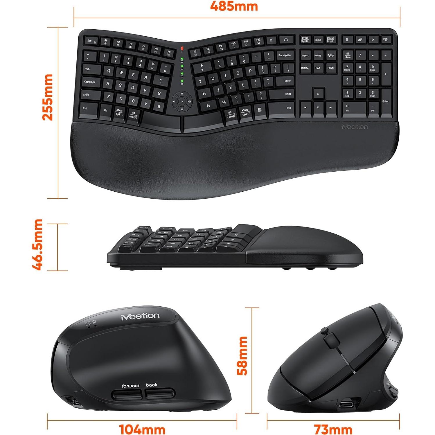 Teclado y Ratón Inalámbrico Ergonomico Meetion DirectorC