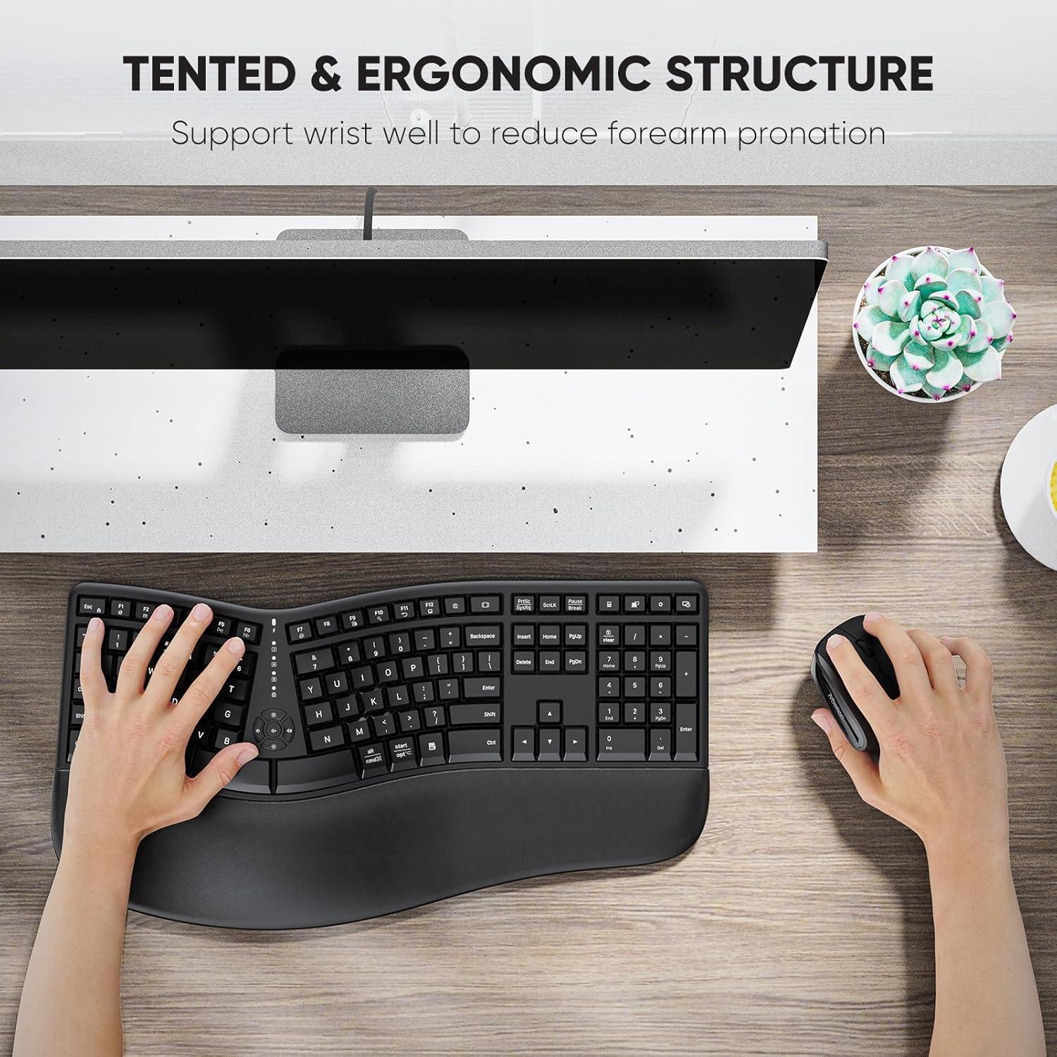 Teclado y Ratón Inalámbrico Ergonomico Meetion DirectorC