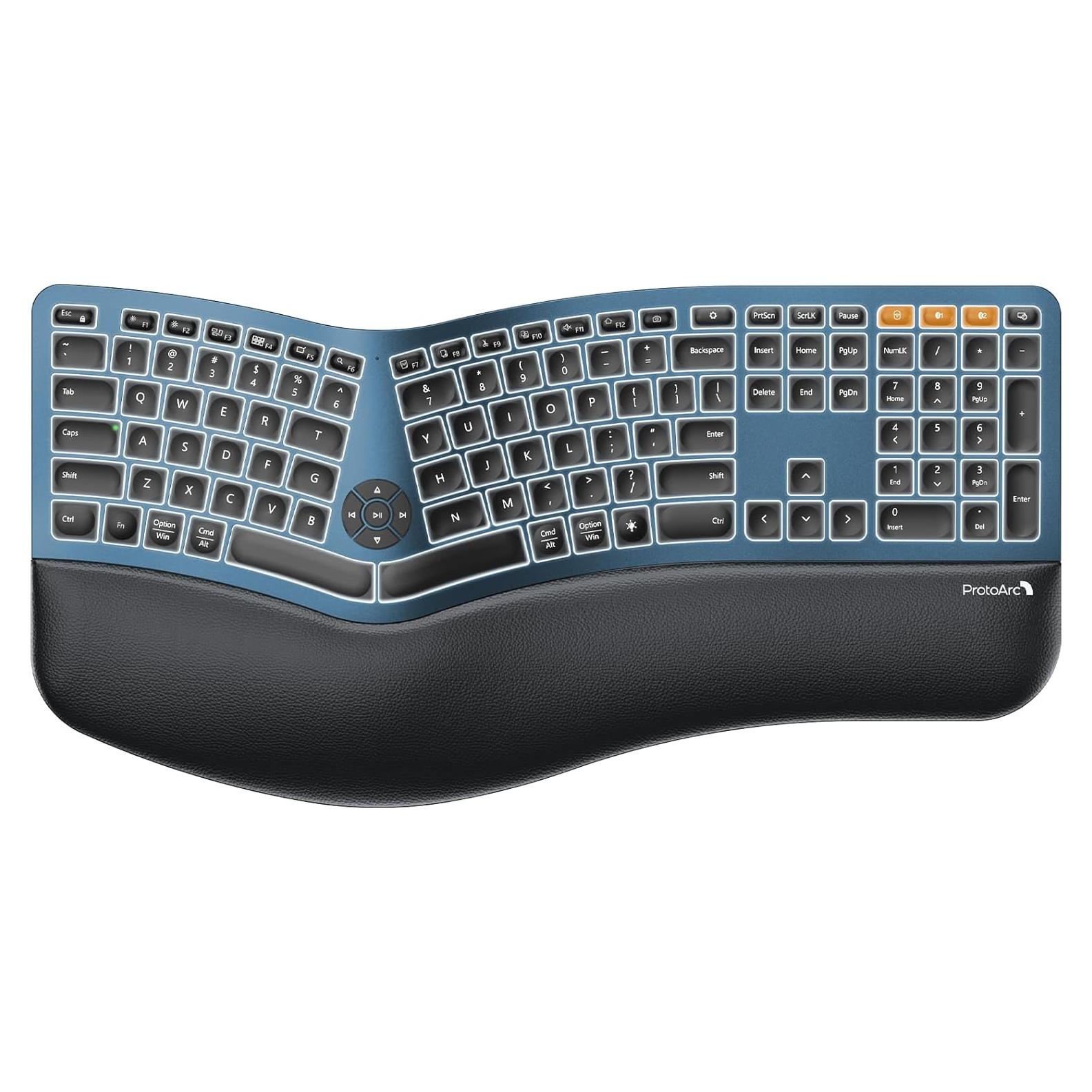 Teclado Ergonómico Bluetooth ProtoArc EK01 Plus Azul