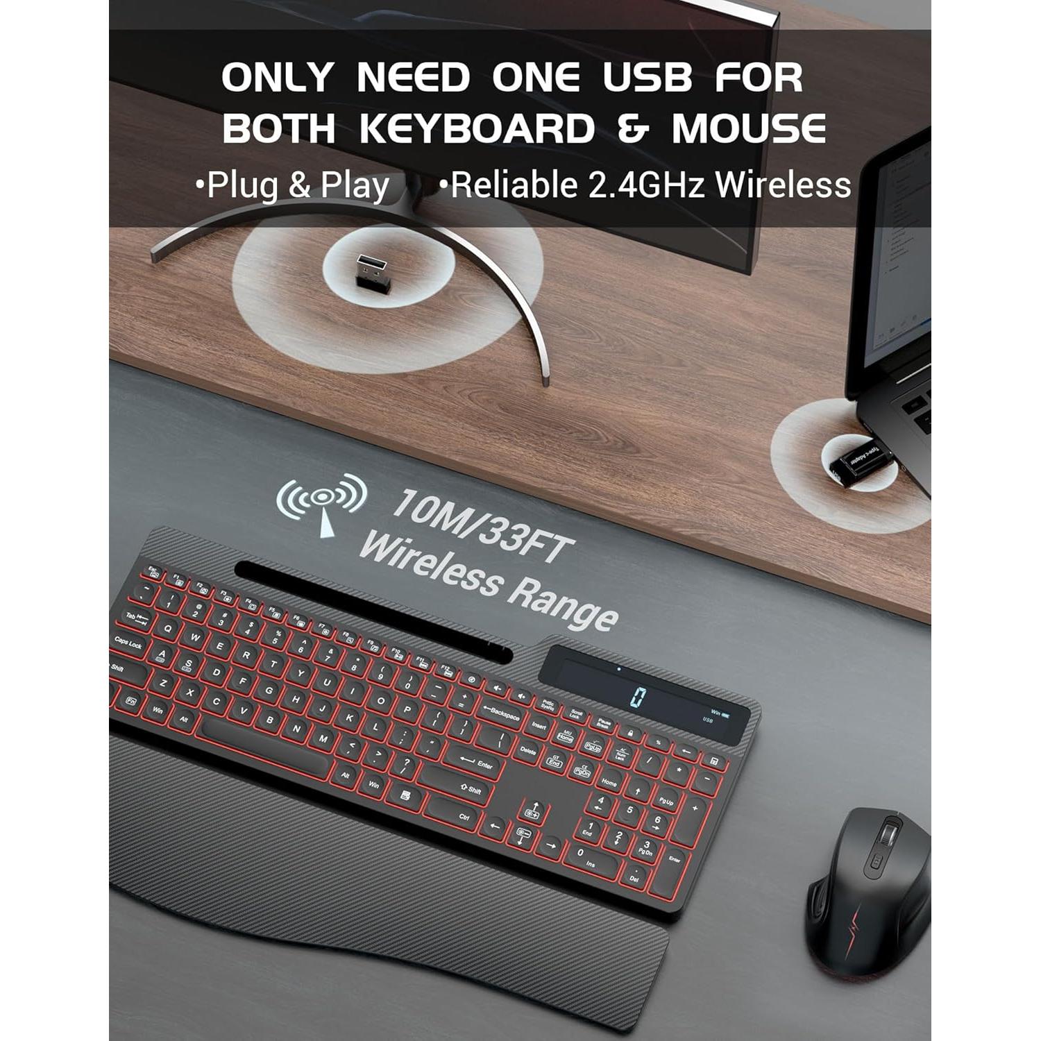 Combo Teclado y Ratón Inalámbricos YUNSHAN K670-KG686 Negro