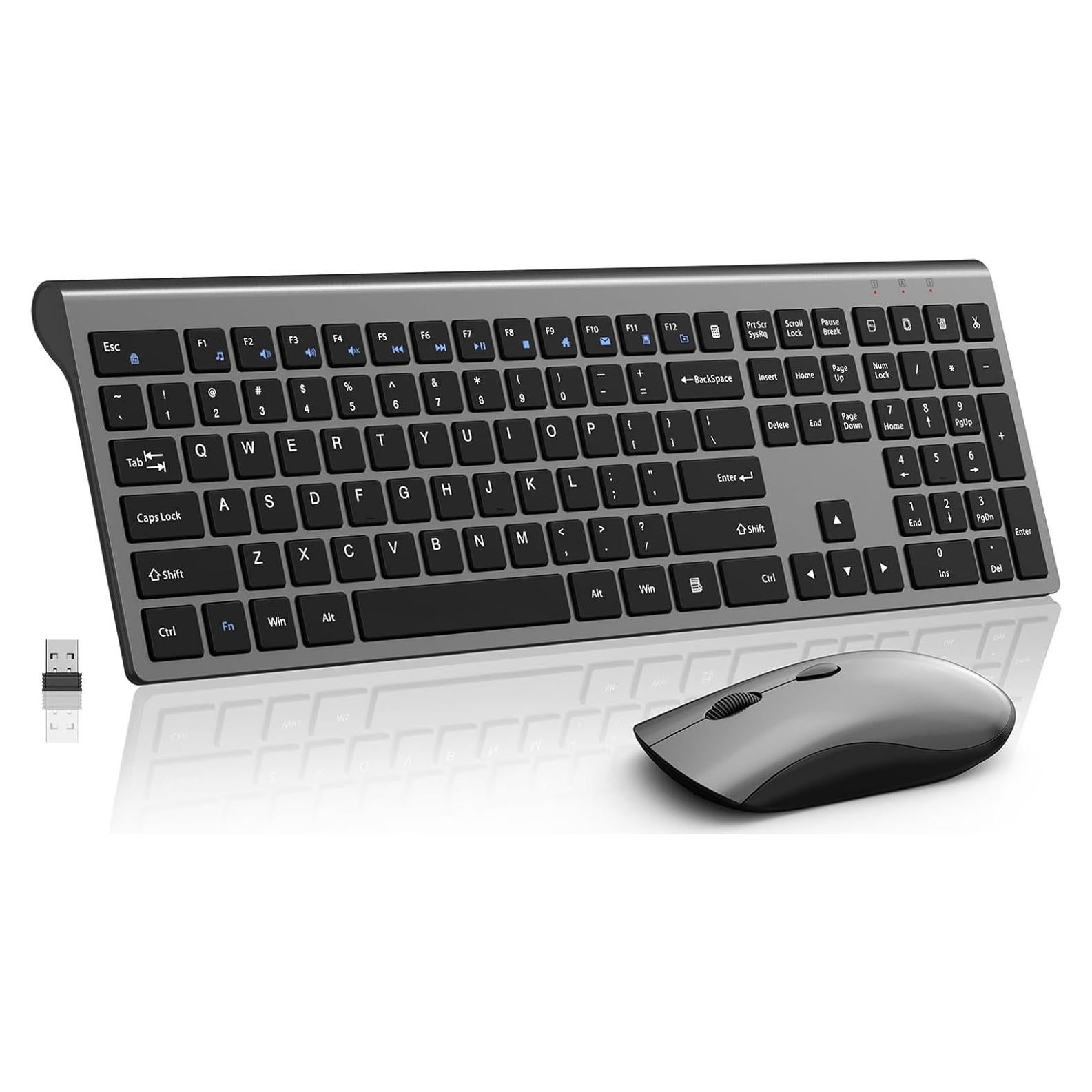 Combo Teclado y Ratón Inalámbrico SHUNJINRUN KM426 Gris
