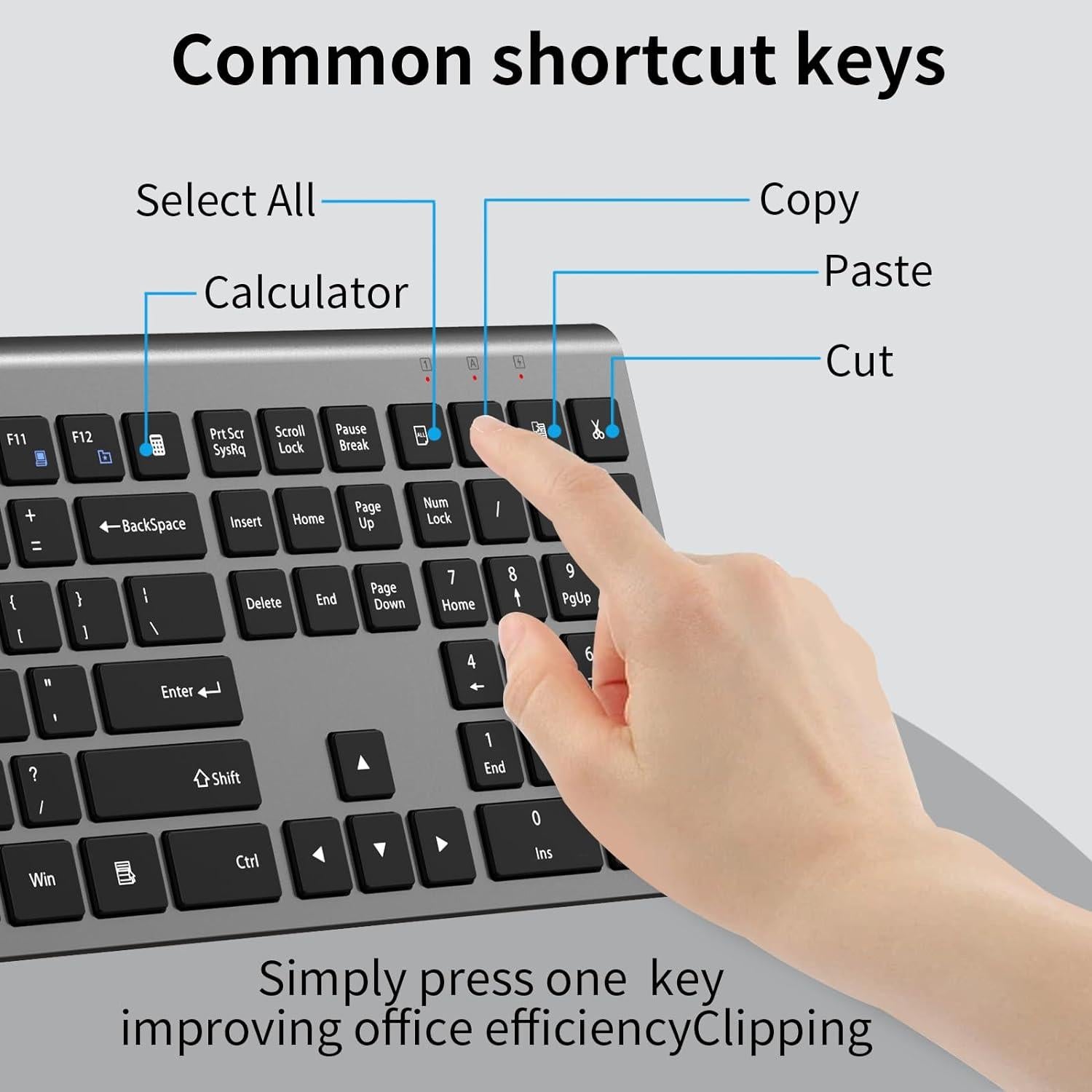 Combo Teclado y Ratón Inalámbrico SHUNJINRUN KM426 Gris