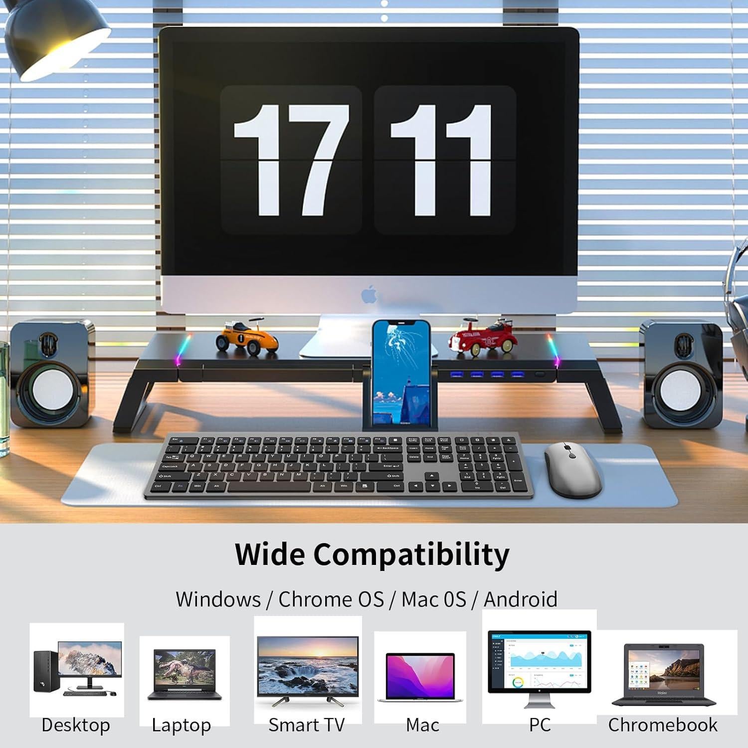 Combo Teclado y Ratón Inalámbrico SHUNJINRUN KM426 Gris