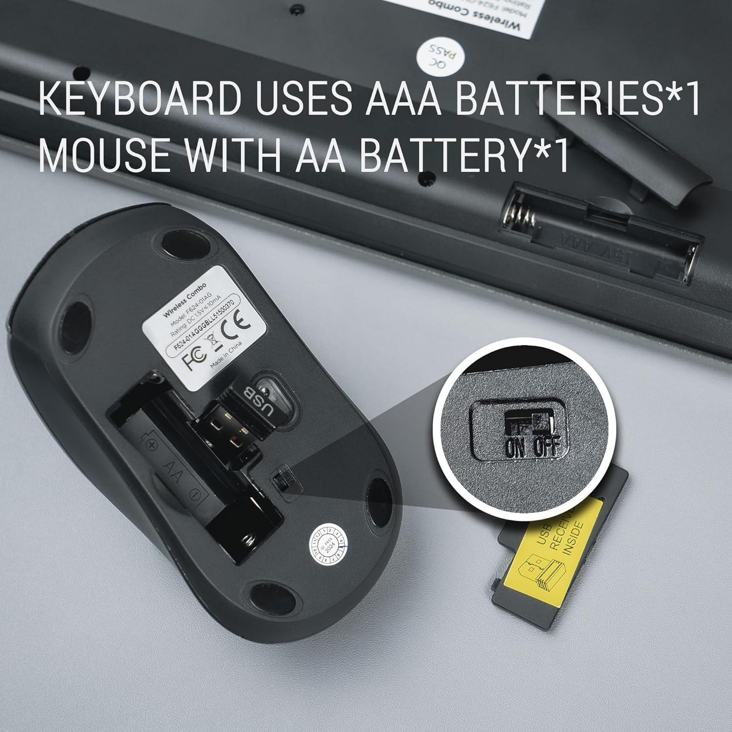 Combo Teclado y Ratón Inalámbricos 2.4GHz Dongguan Gris