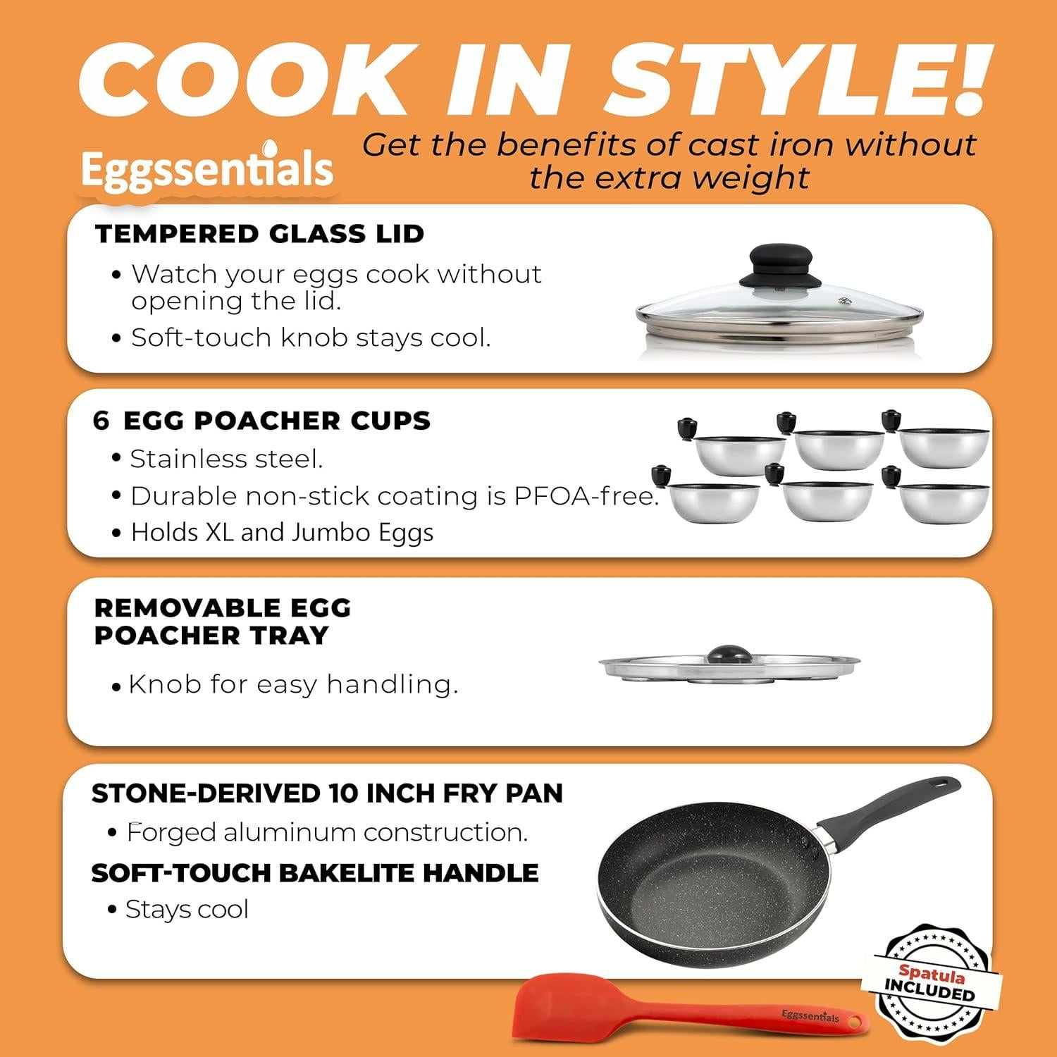 Sartén Antiadherente Eggssentials 6 Tazas 25,4 cm