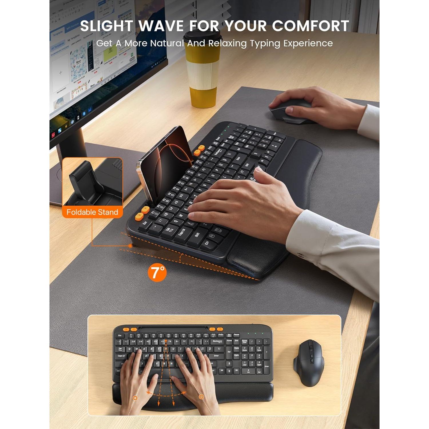 Combo Teclado y Ratón Inalámbrico SABLUTE MA22 Plus Ergonómico