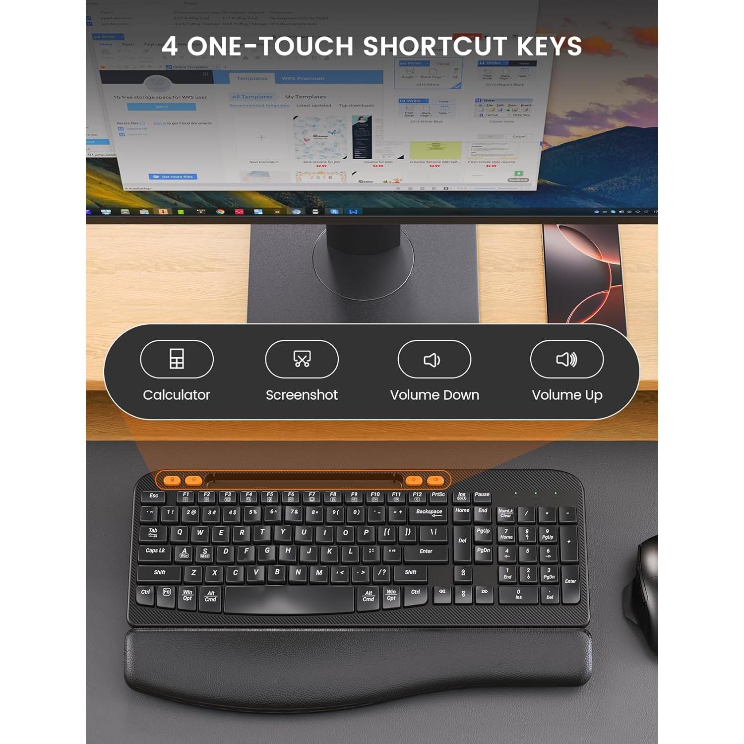 Combo Teclado y Ratón Inalámbrico SABLUTE MA22 Plus Ergonómico