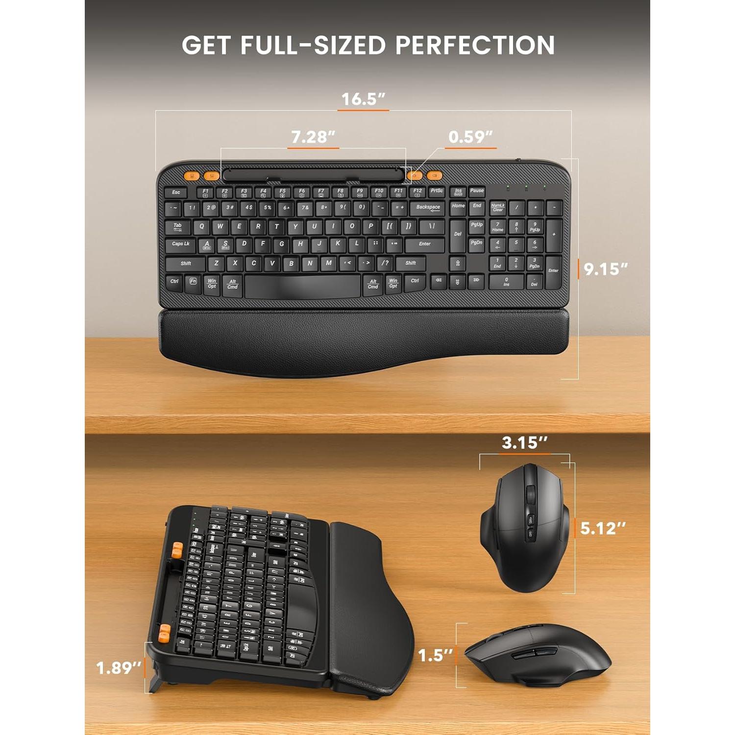 Combo Teclado y Ratón Inalámbrico SABLUTE MA22 Plus Ergonómico