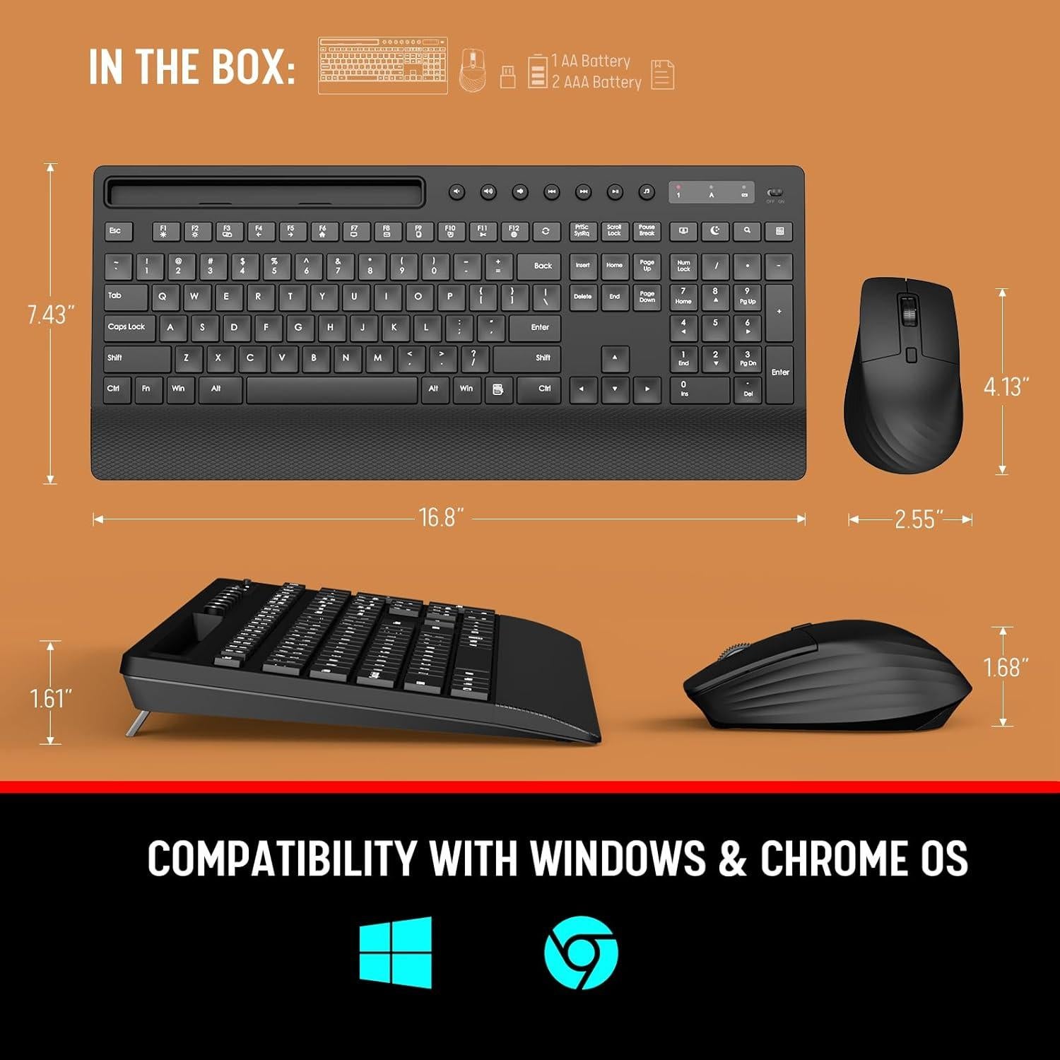 Combo Teclado y Ratón Inalámbrico Trueque Silencioso