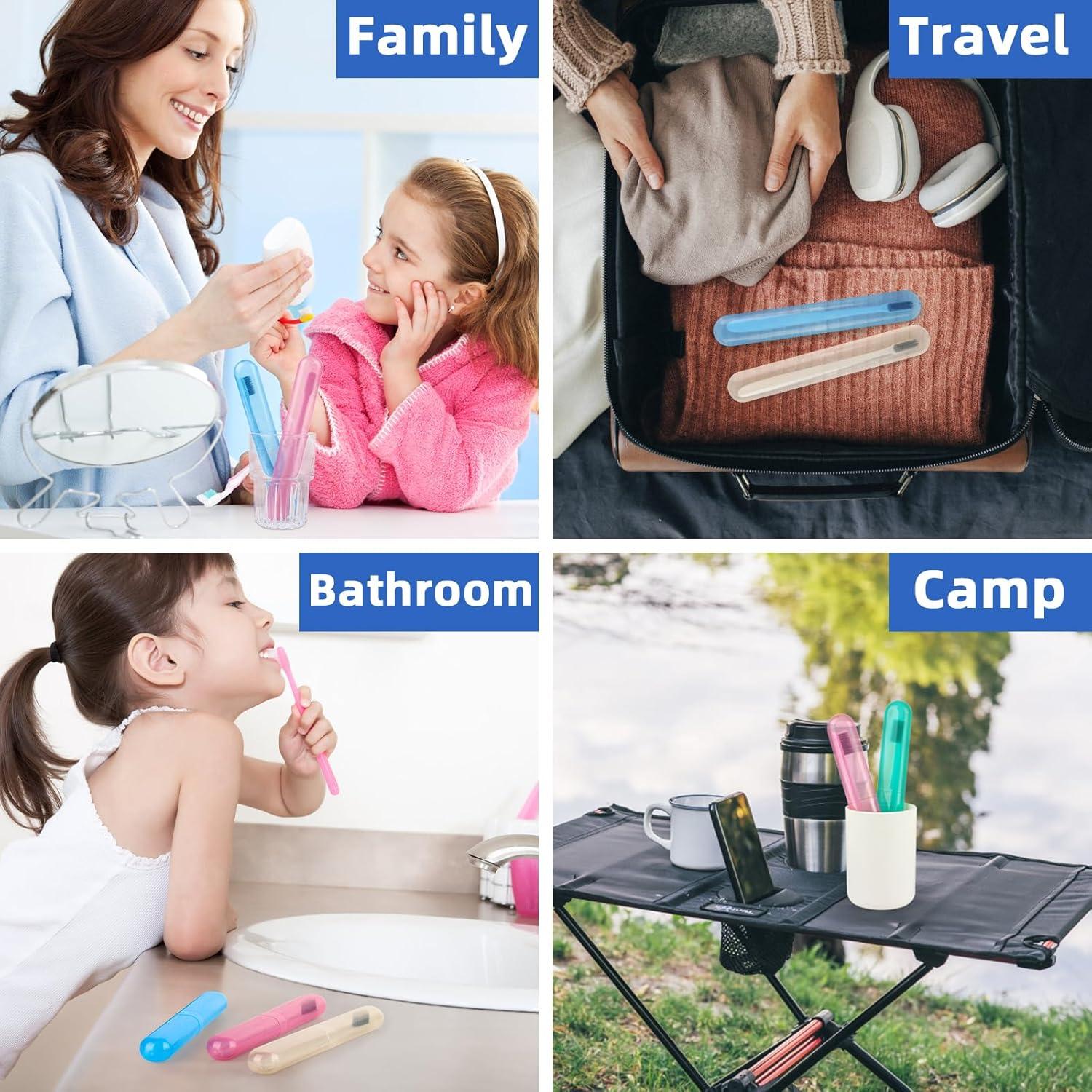 Estuches para Cepillos de Dientes Hooqict 4 Piezas Portátiles