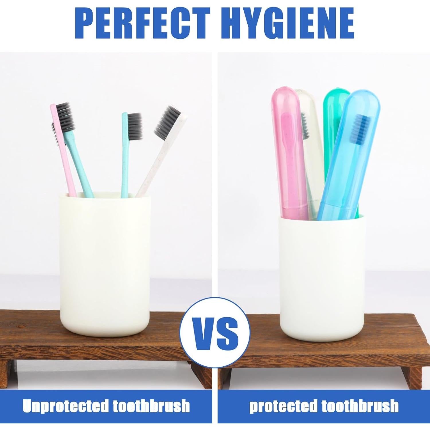 Estuches para Cepillos de Dientes Hooqict 4 Piezas Portátiles