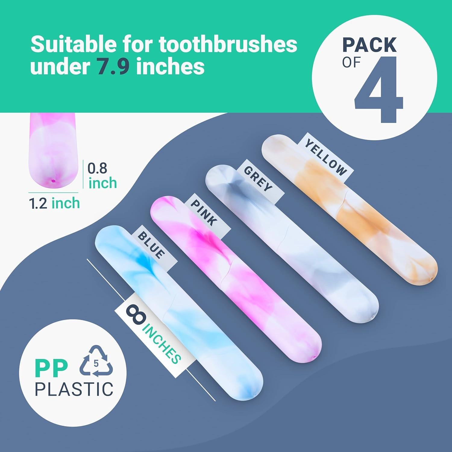 Estuches de Cepillo de Dientes Elite - Paquete de 4 Colores