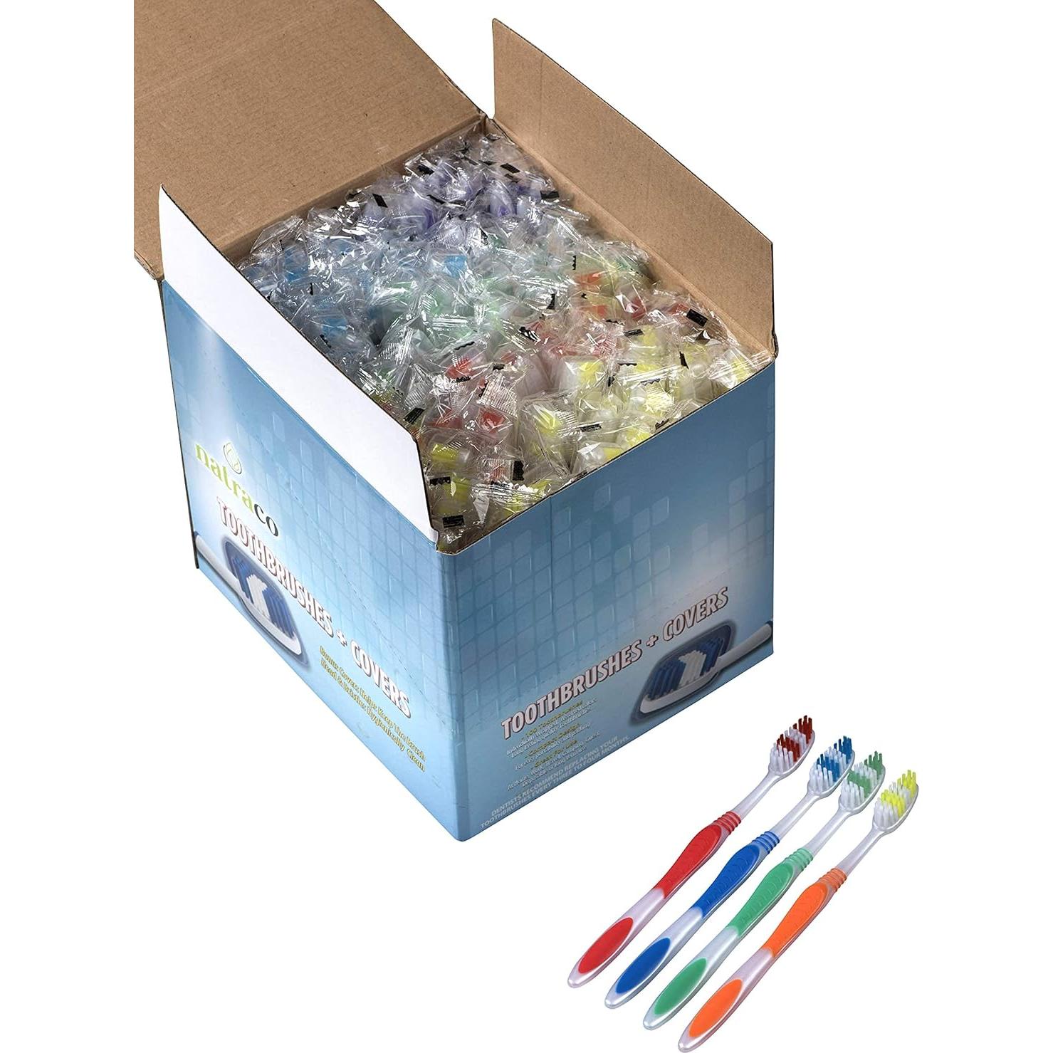 Paquete de 100 Cepillos de Dientes Natraco con Fundas