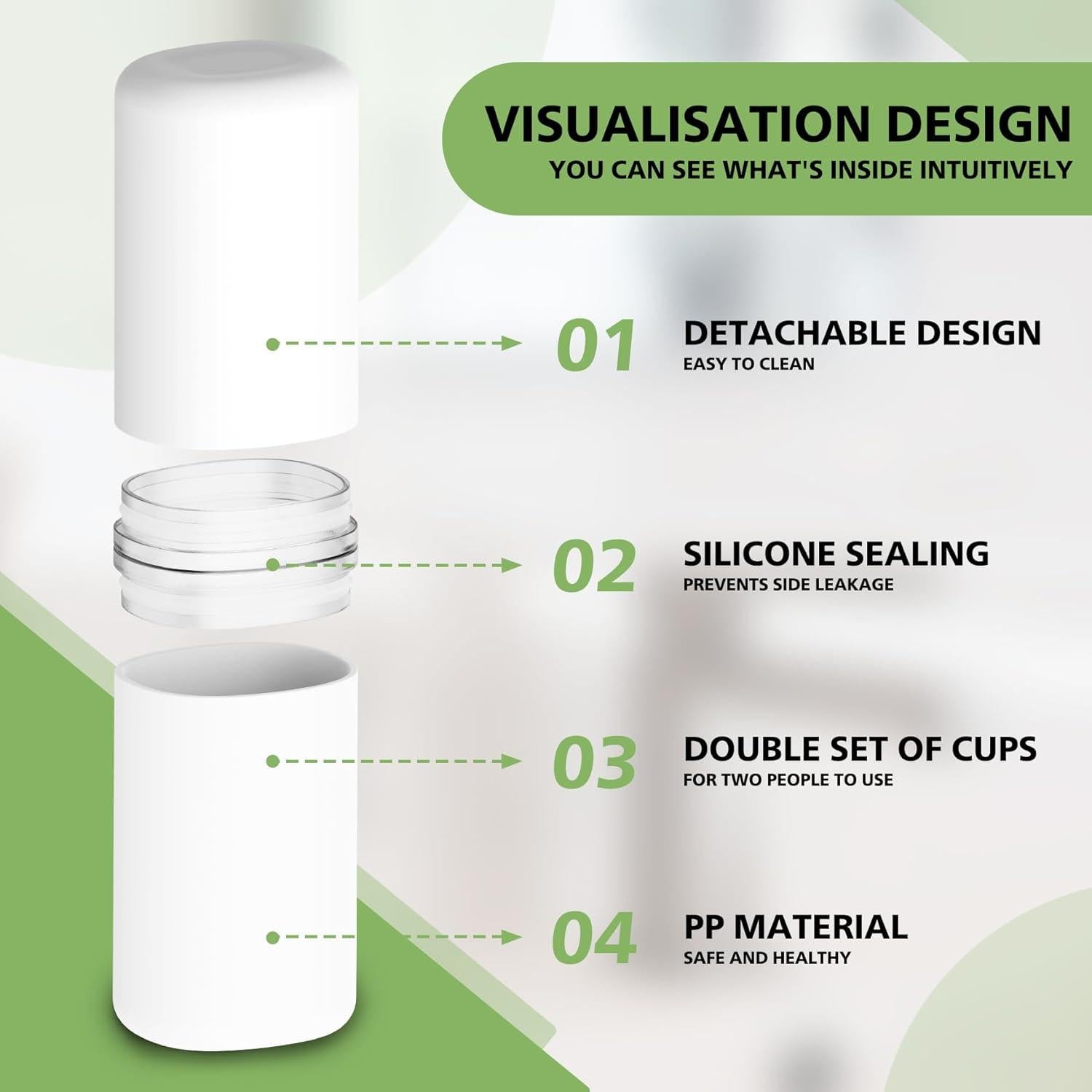 Estuche Portátil para Cepillo de Dientes Baluca - Blanco